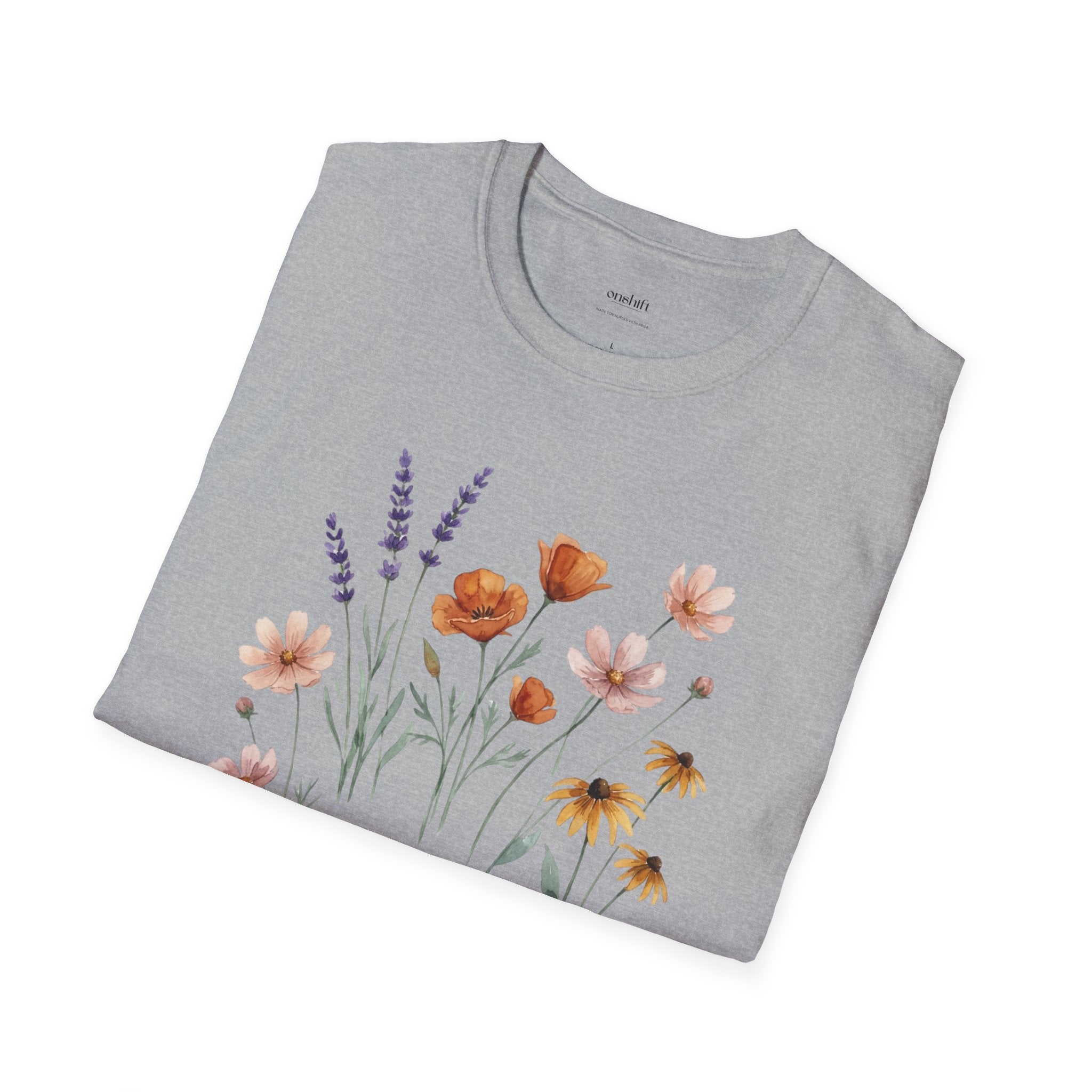 T-shirt Infirmière urgentiste floral