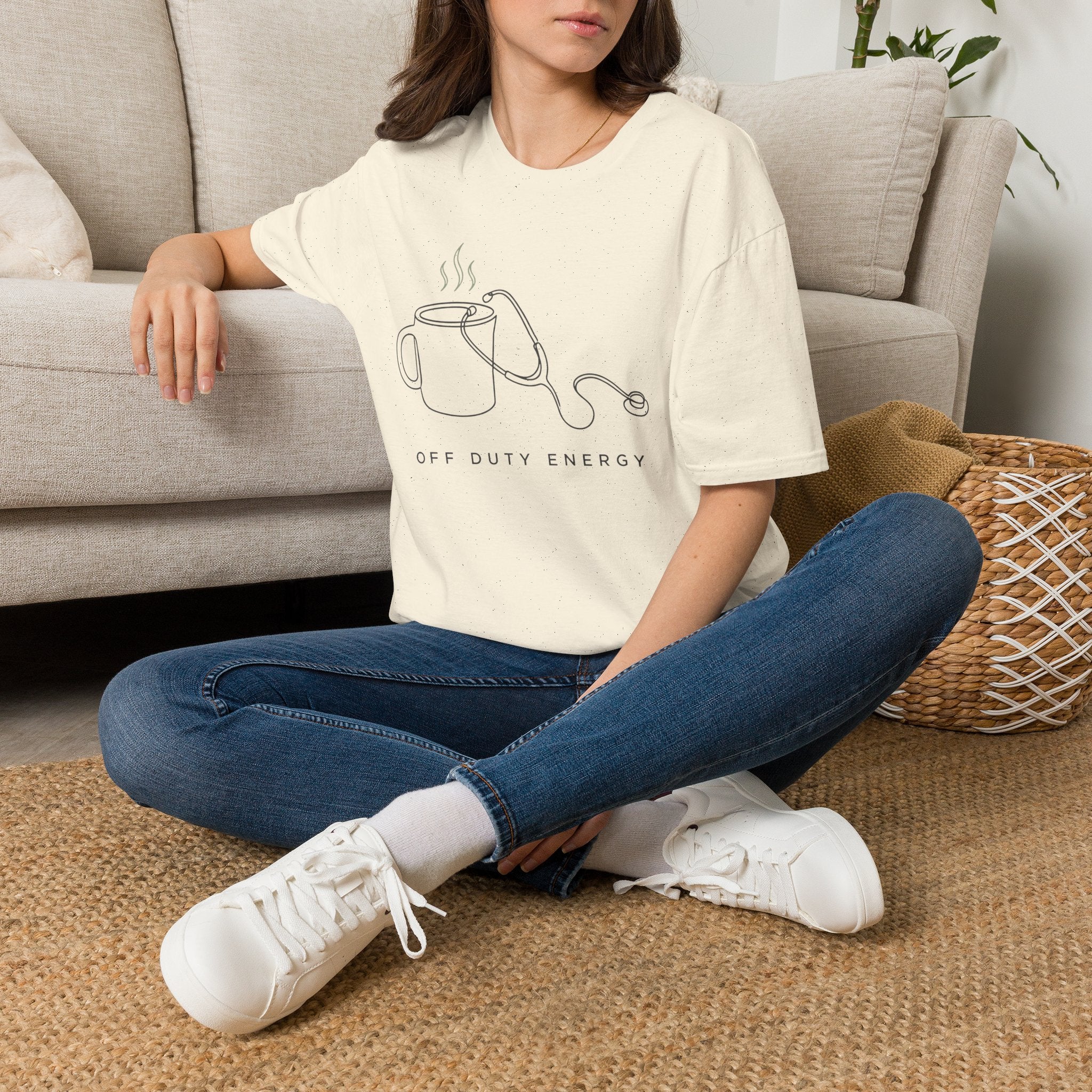 Coffee & Stethoscope Nurse T‑Shirt — Off Duty Energy Tee for Nurses off the clock