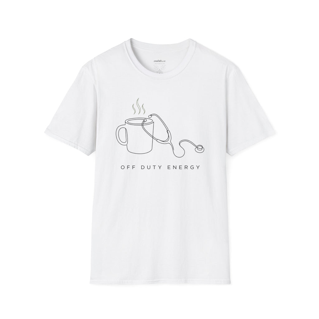Coffee & Stethoscope Nurse T‑Shirt — Off Duty Energy Tee for Nurses off the clock