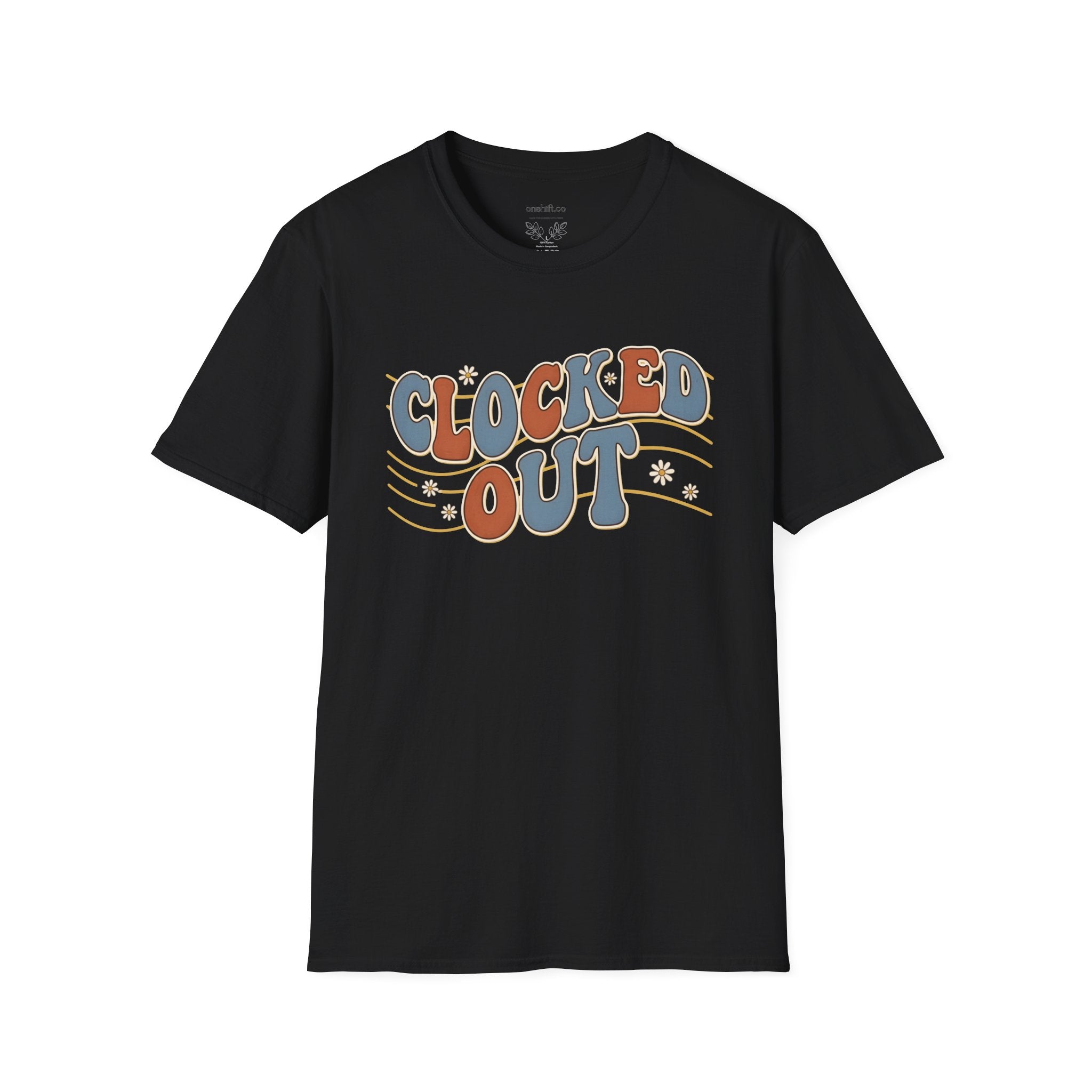 Clocked Out Nurse T-Shirt — Retro 70s Vibe