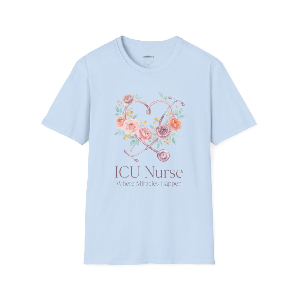 ICU Nurse Floral  T-Shirt