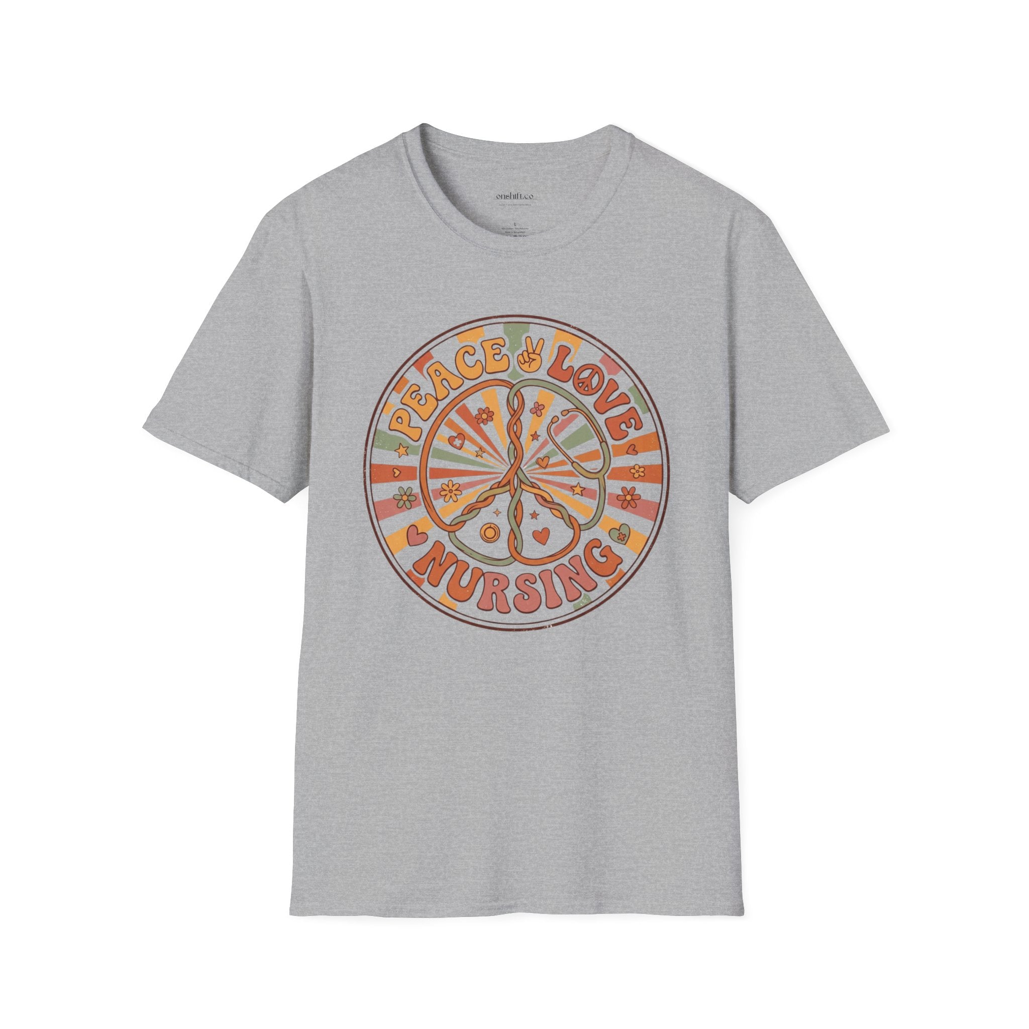 T-Shirt Paix Amour et Soins Infirmiers
