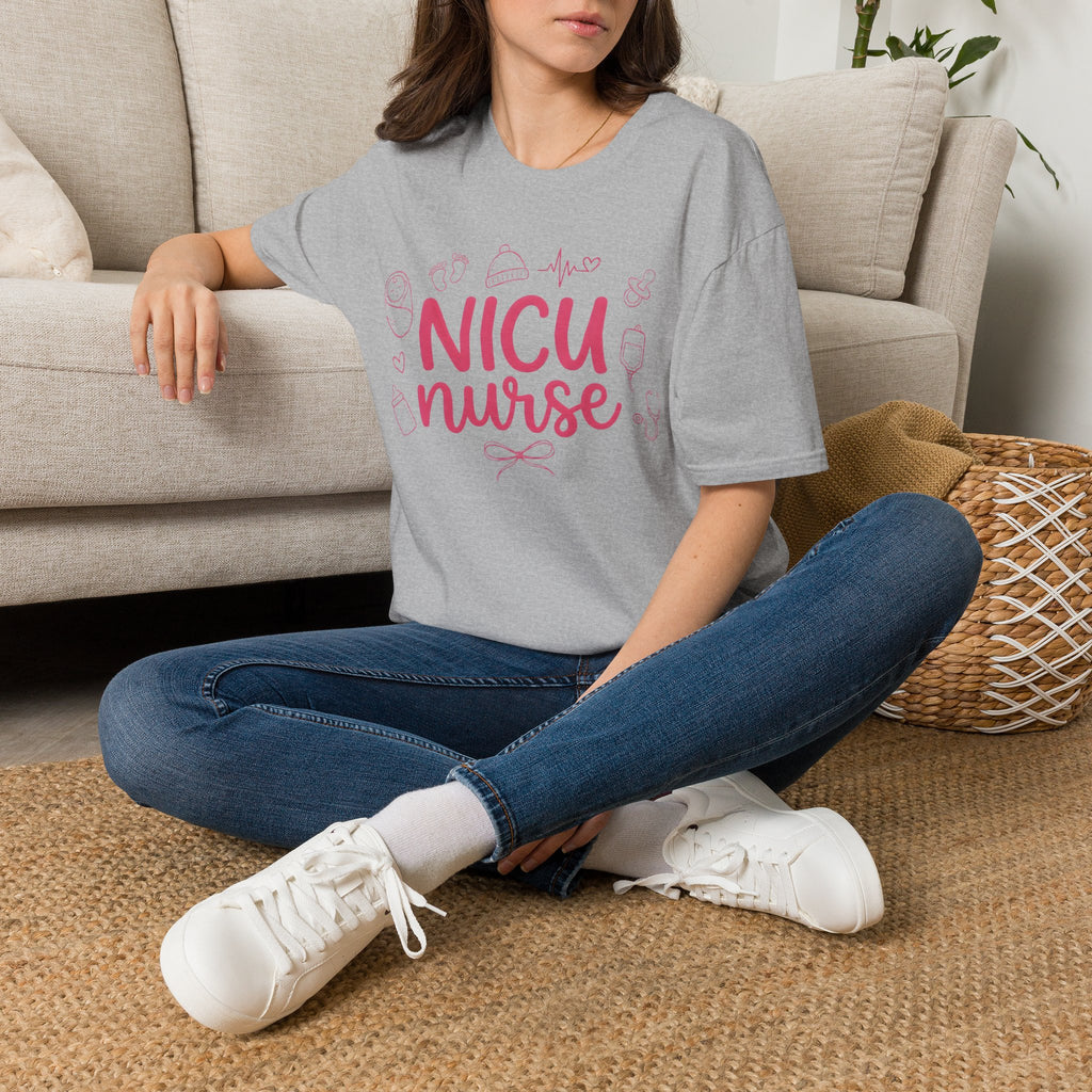 NICU Nurse T-Shirt — Pink Baby Care Tee for NICU Nurses