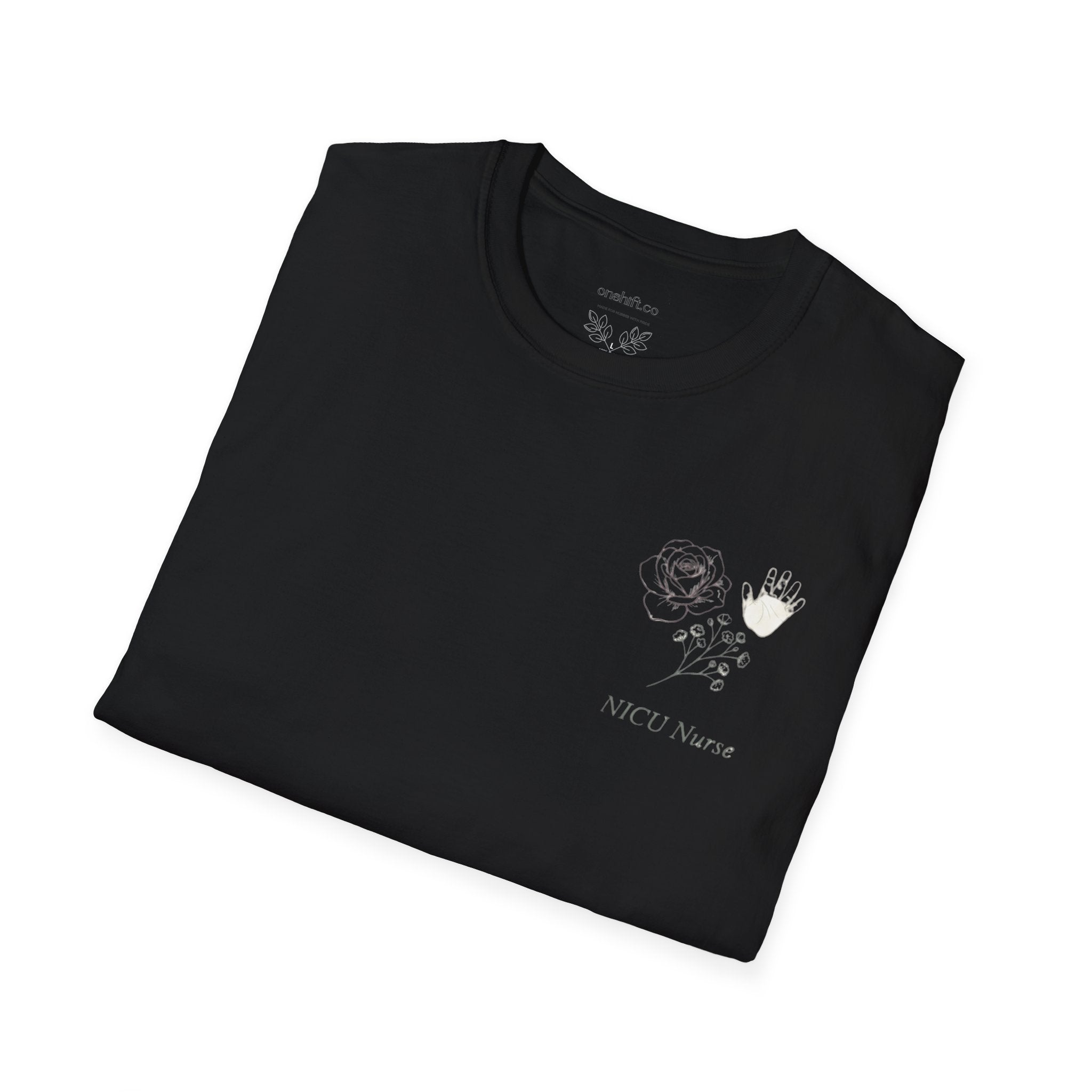 NICU Nurse Left Chest Design T-Shirt