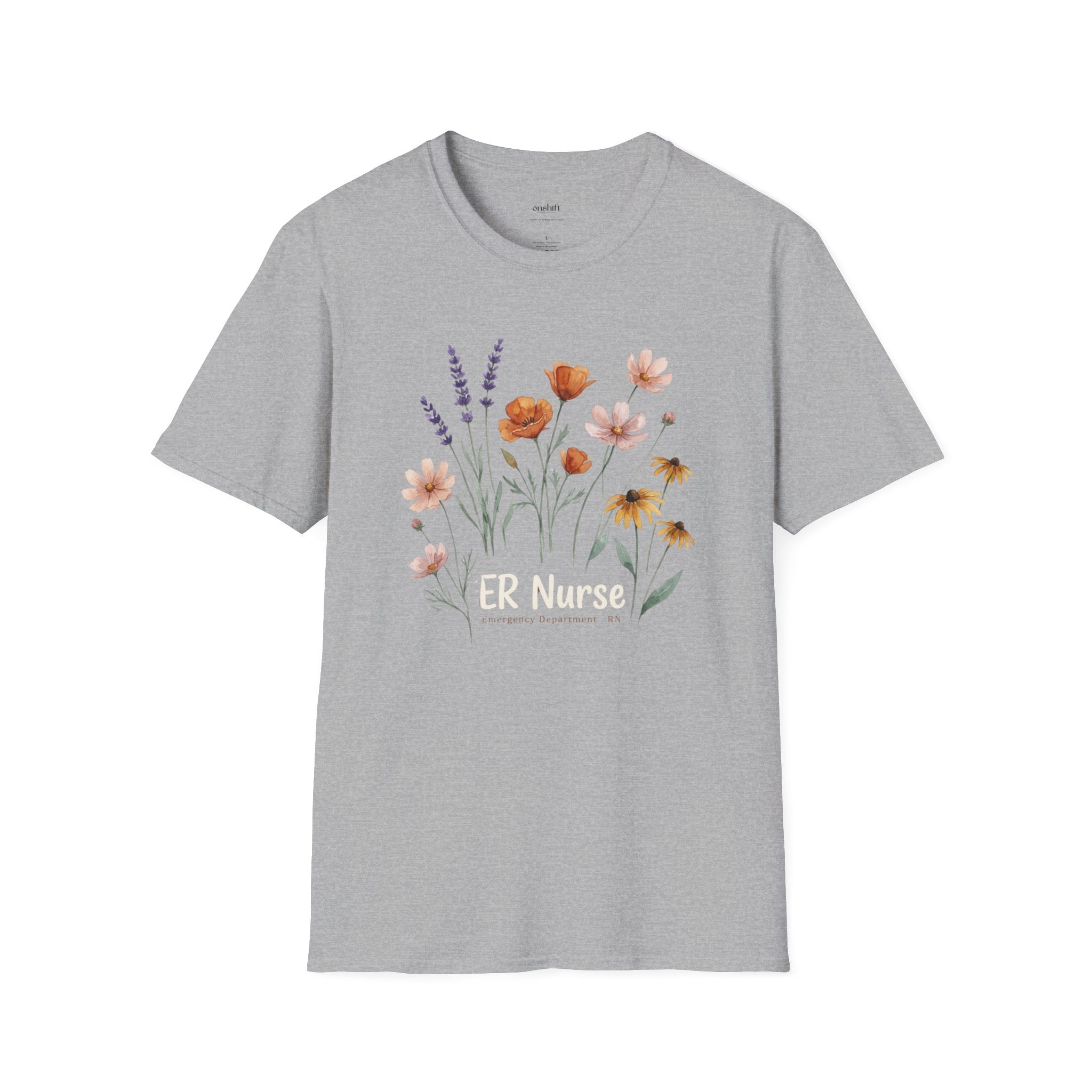 T-shirt Infirmière urgentiste floral