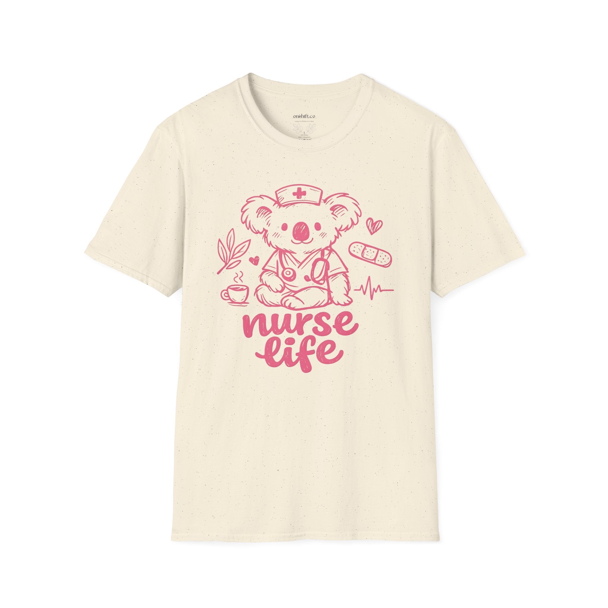 Nurse Life Koala T‑Shirt — Cute Pink Nurse Koala Tee