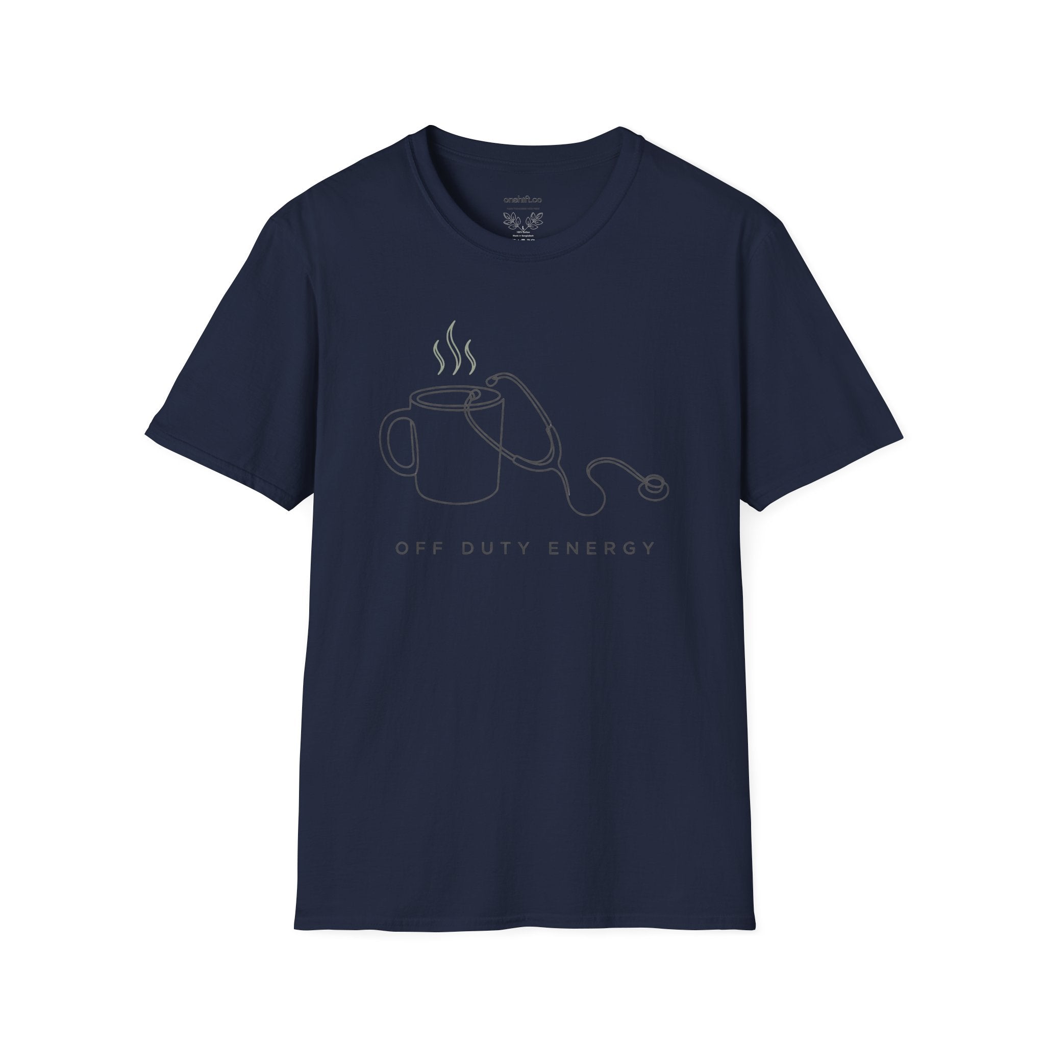 Coffee & Stethoscope Nurse T‑Shirt — Off Duty Energy Tee for Nurses off the clock