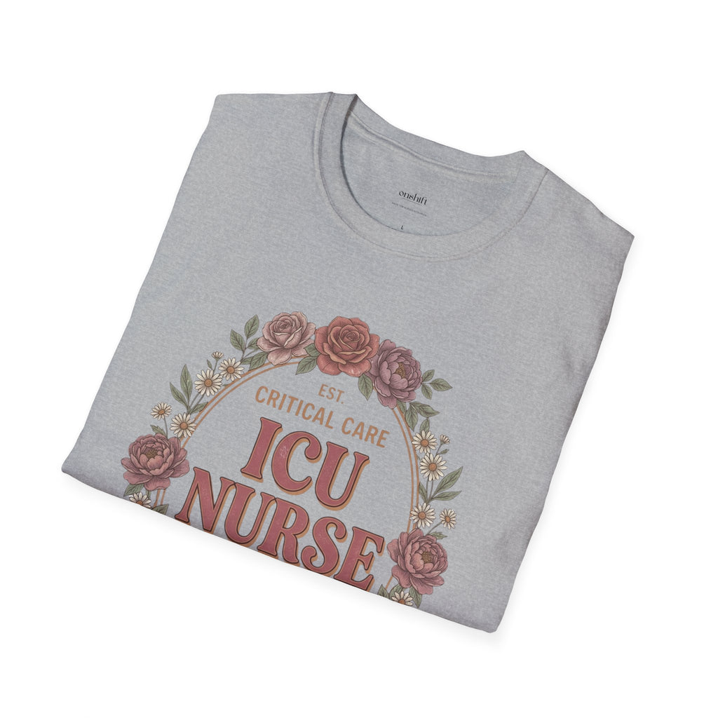 ICU Nurse Floral T-Shirt