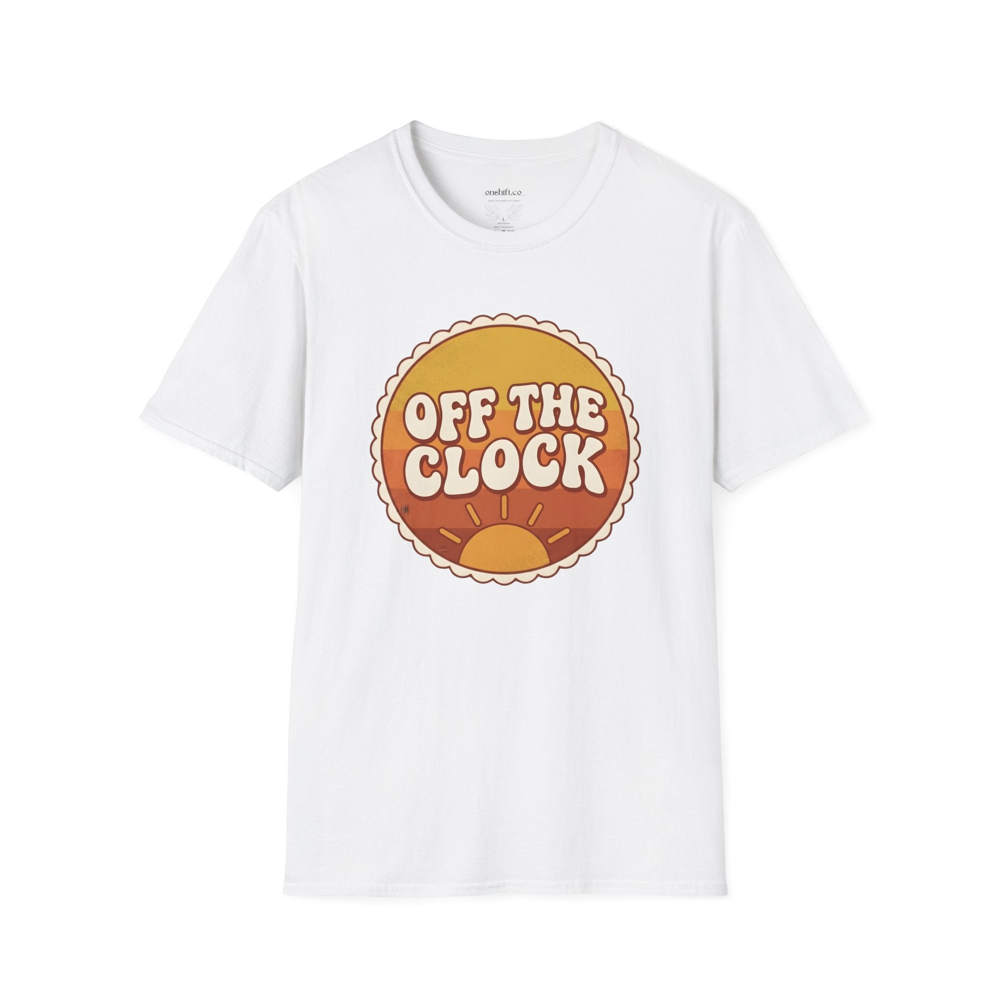 Retro Sunset "Off The Clock" nurse design