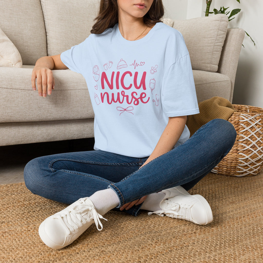 NICU Nurse T-Shirt — Pink Baby Care Tee for NICU Nurses
