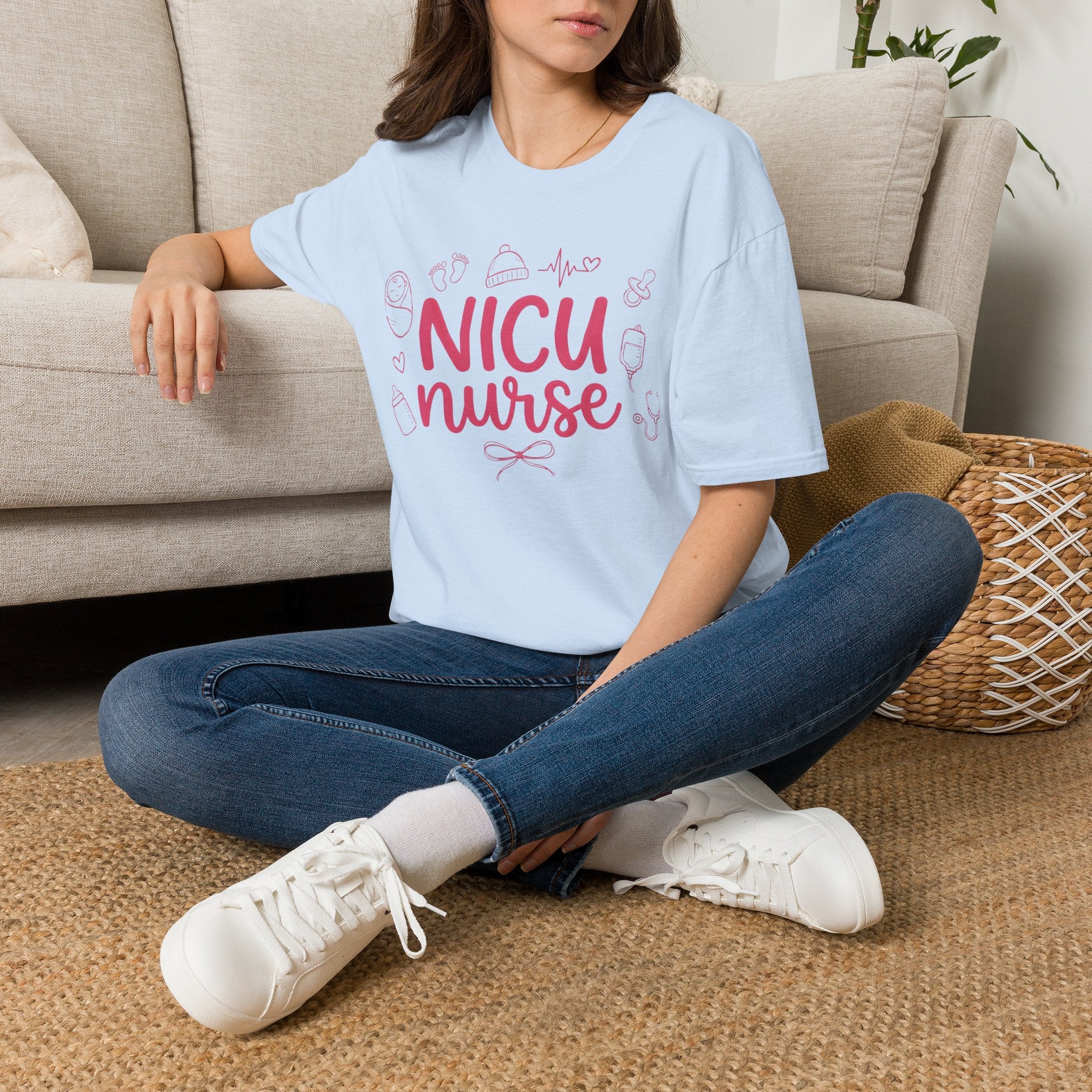 NICU Nurse T-Shirt — Pink Baby Care Tee for NICU Nurses
