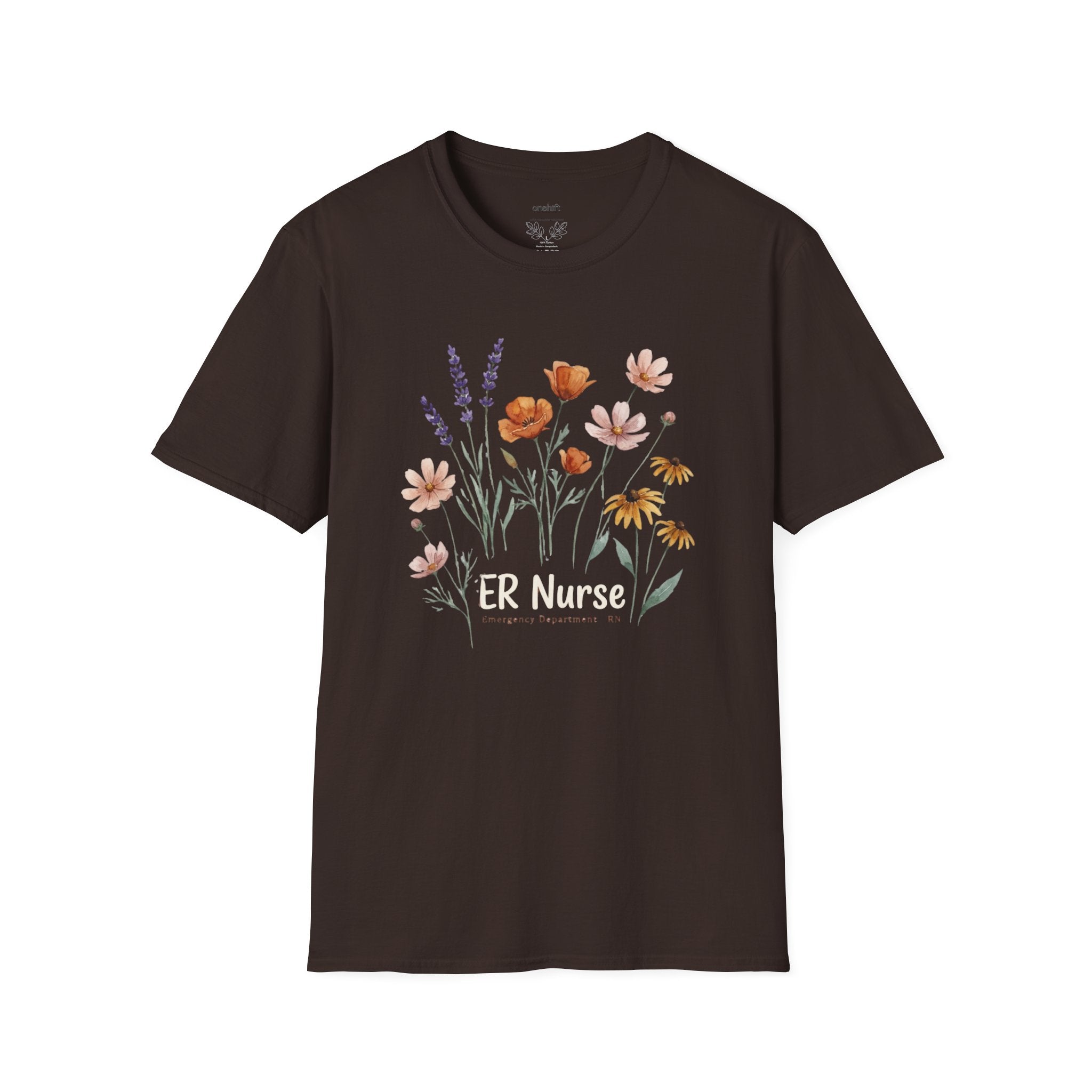 T-shirt Infirmière urgentiste floral