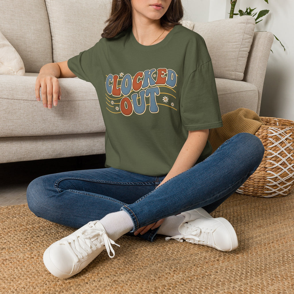 Clocked Out Nurse T-Shirt — Retro 70s Vibe