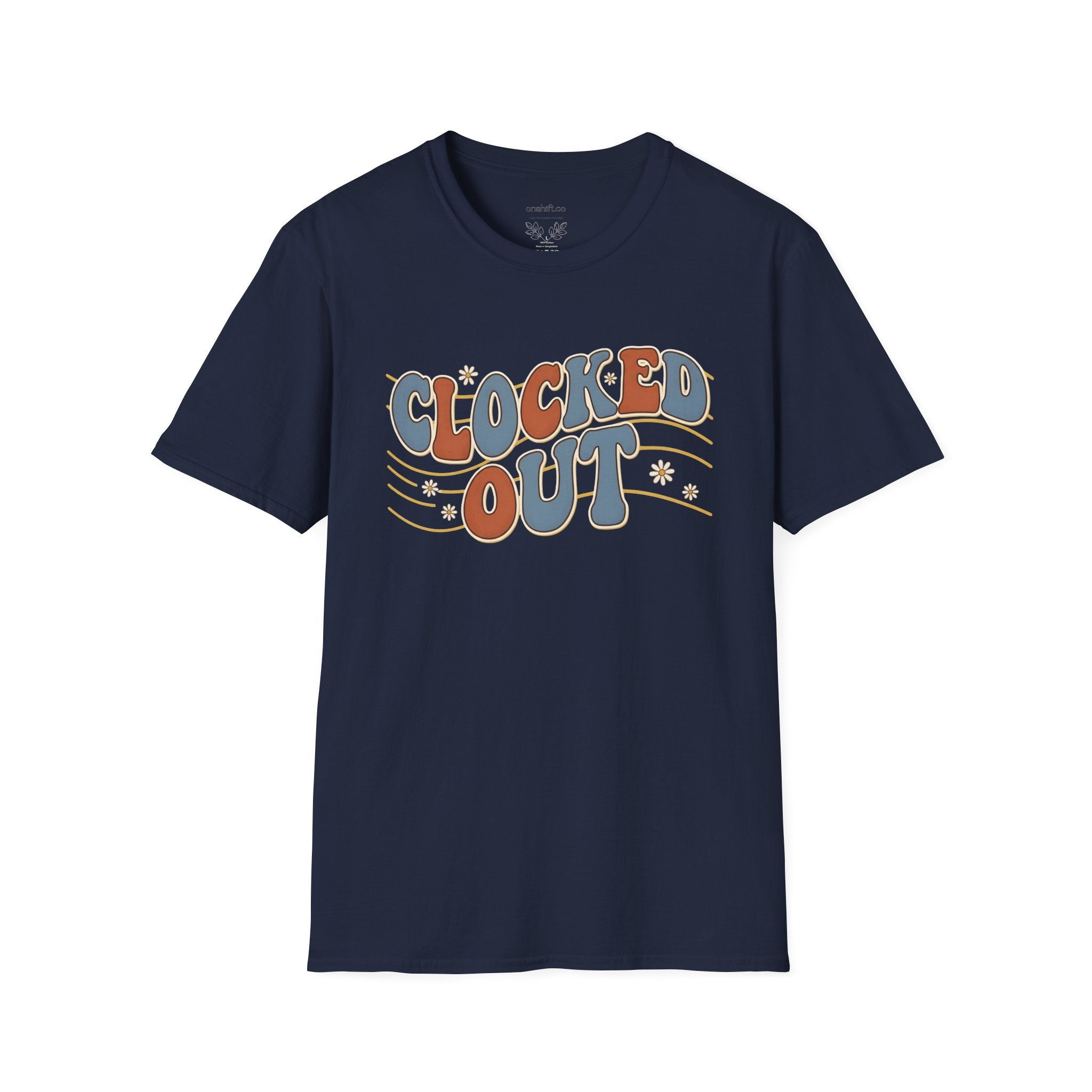 Clocked Out Nurse T-Shirt — Retro 70s Vibe