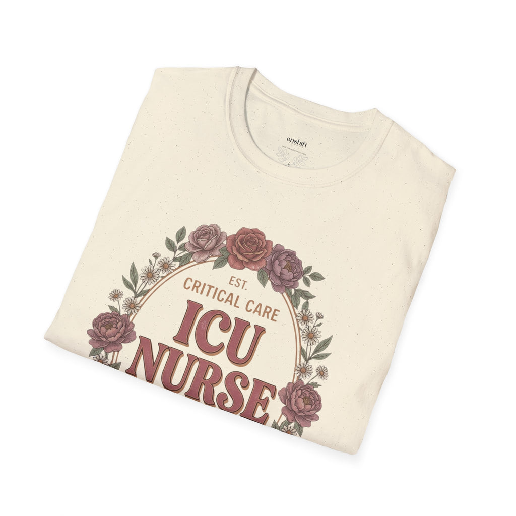 ICU Nurse Floral T-Shirt