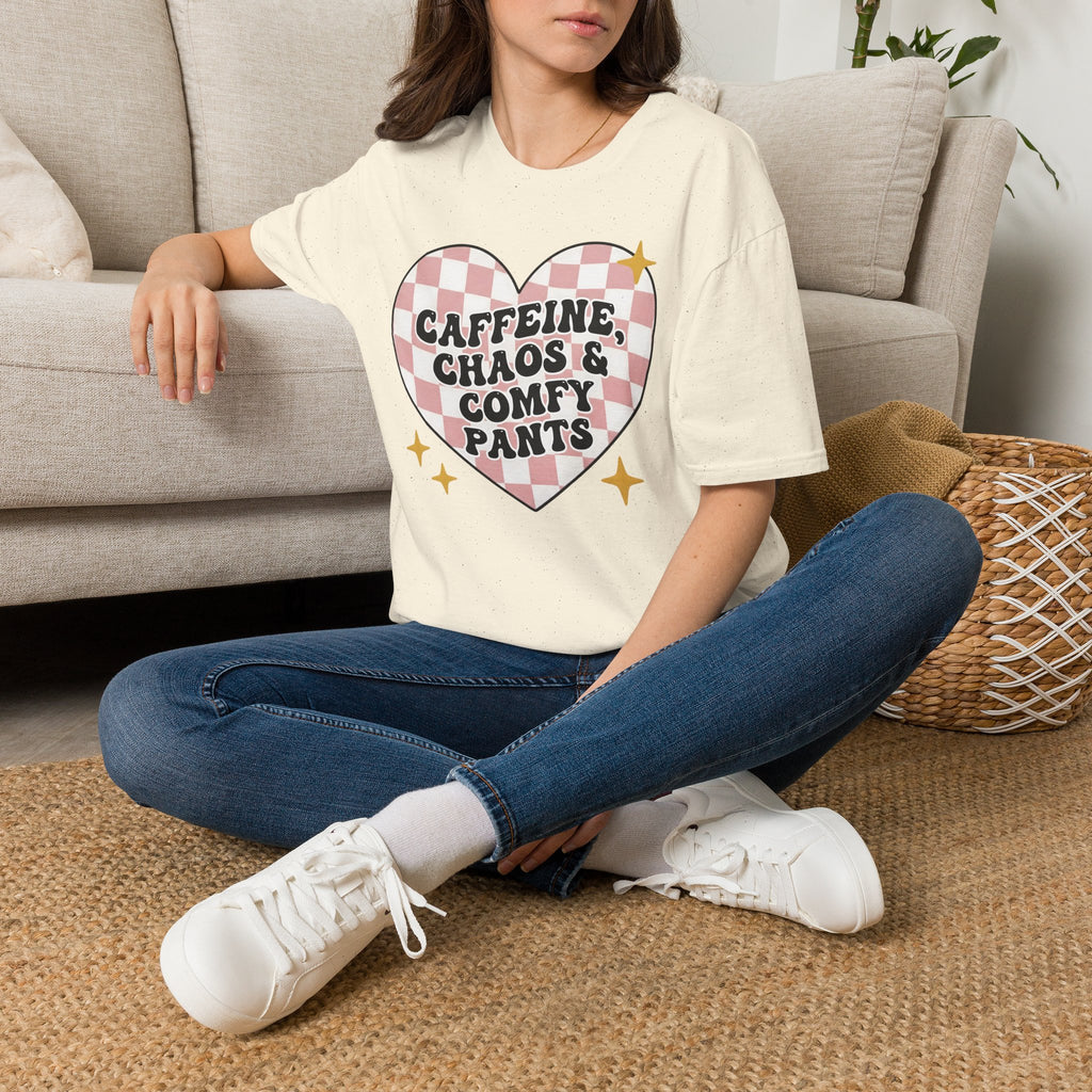 “Caffeine, Chaos & Comfy Pants” Nurse T-shirt