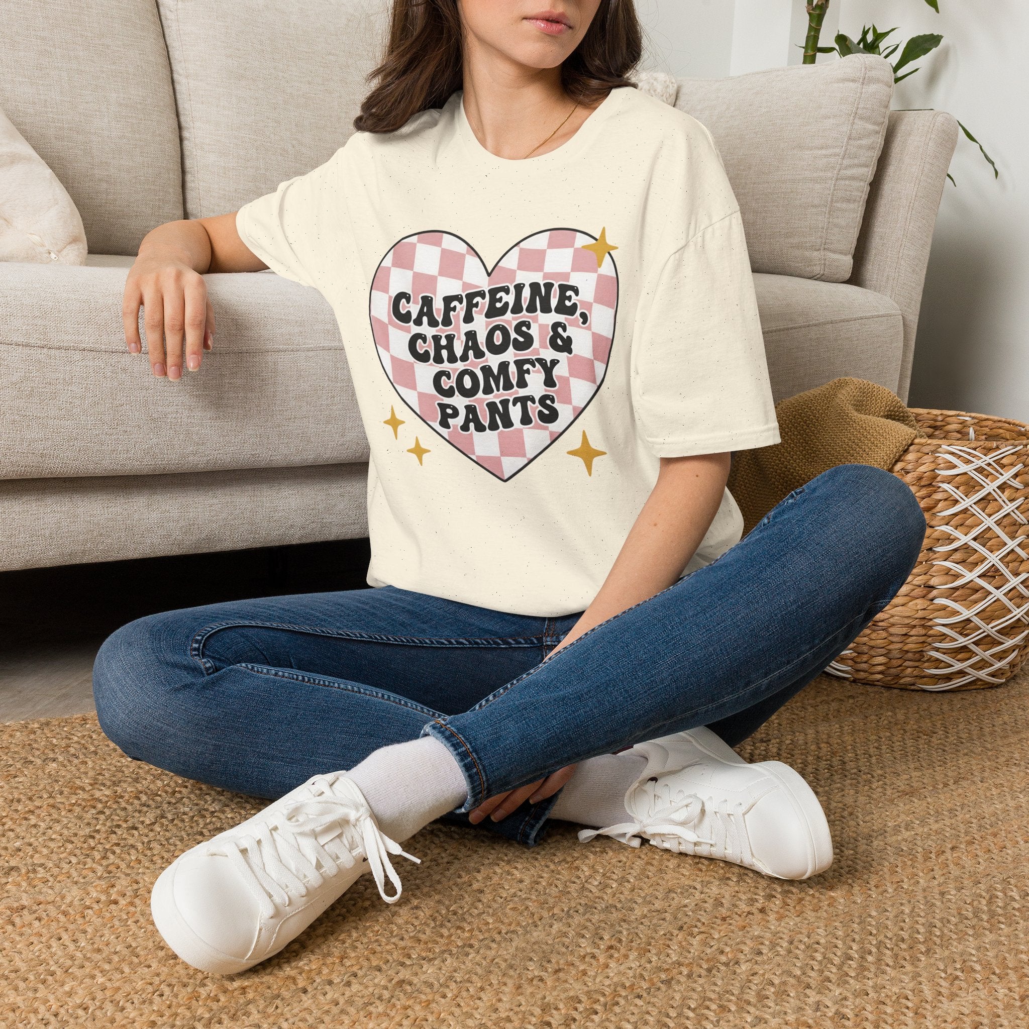 “Caffeine, Chaos & Comfy Pants” Nurse T-shirt