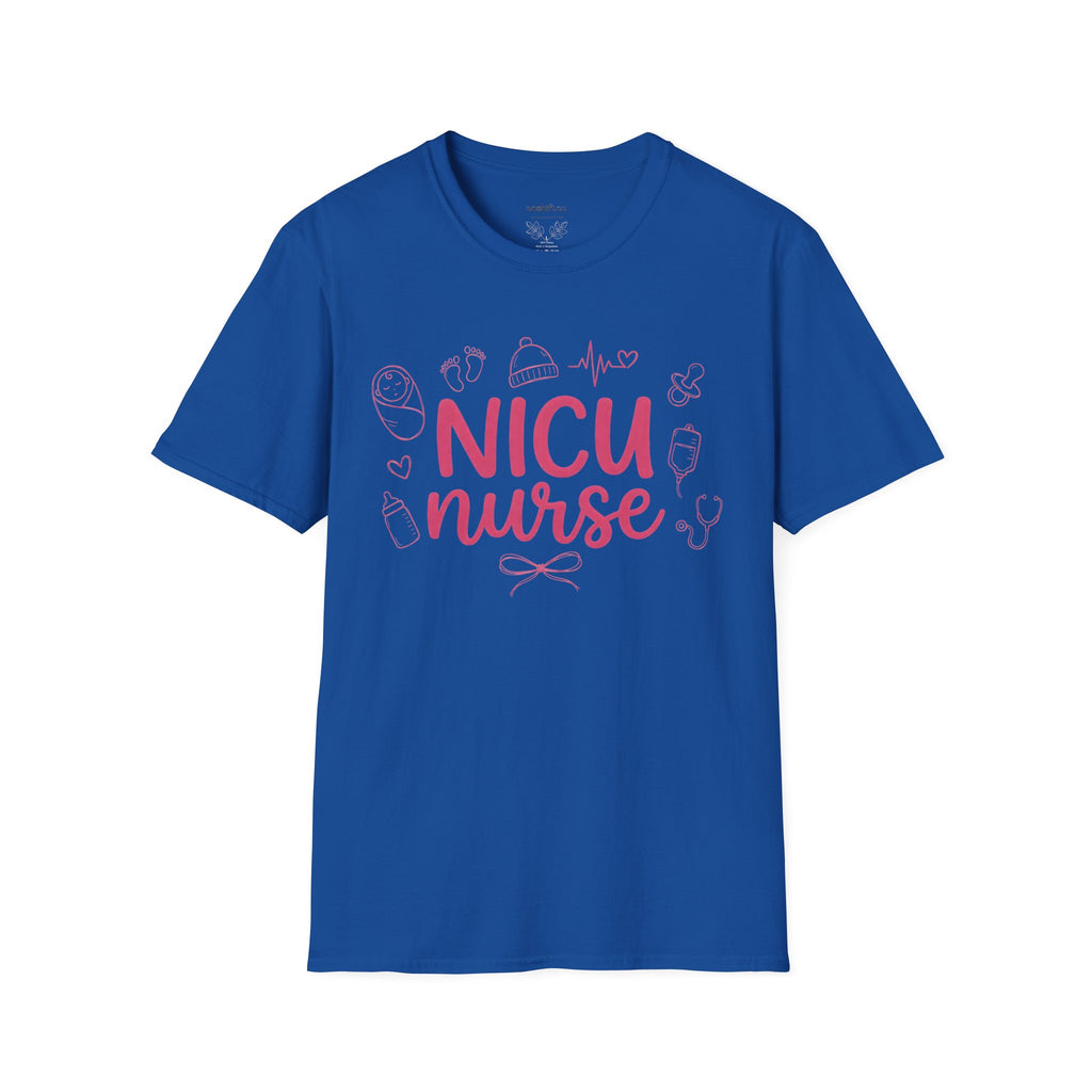 NICU Nurse T-Shirt — Pink Baby Care Tee for NICU Nurses