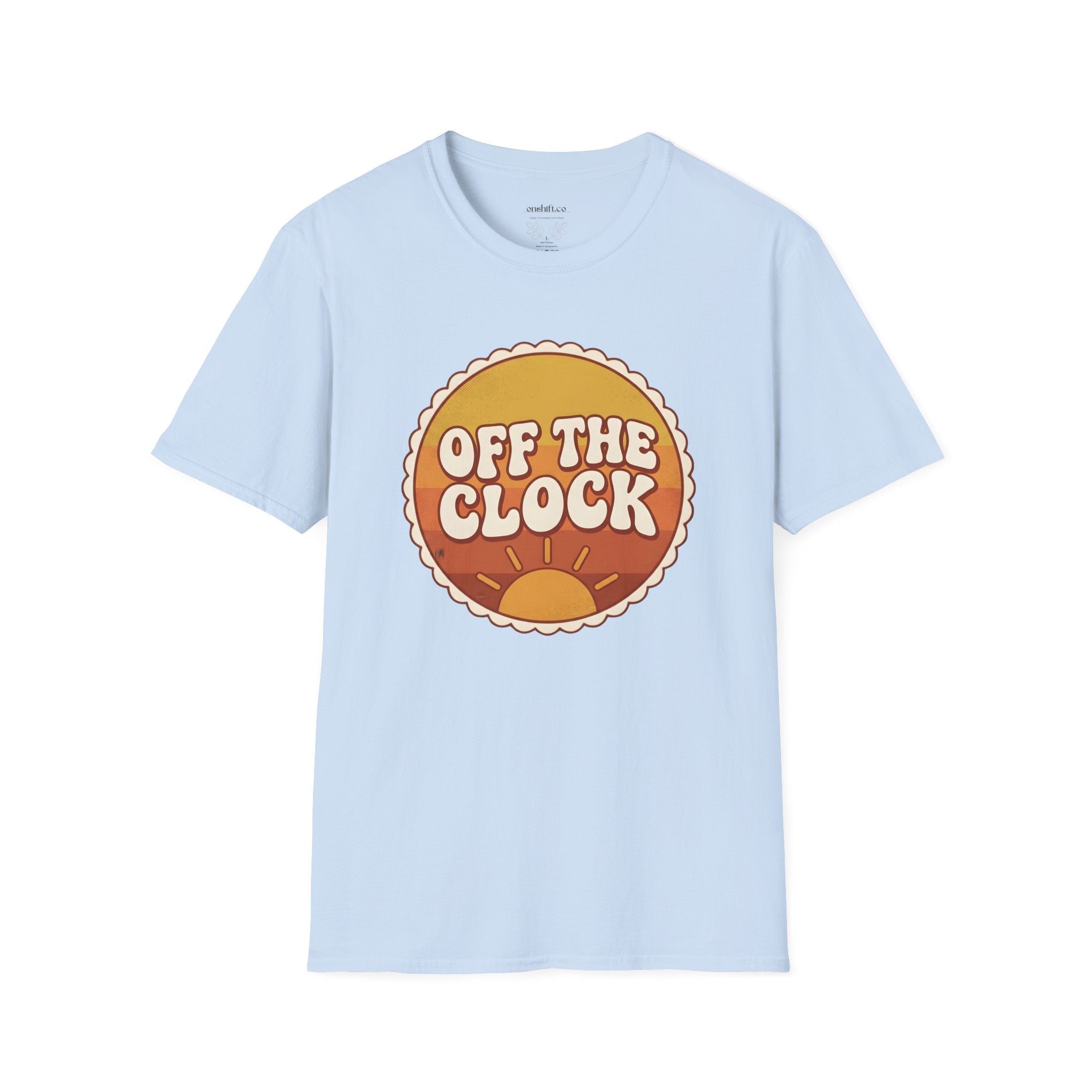 Retro Sunset "Off The Clock" nurse design