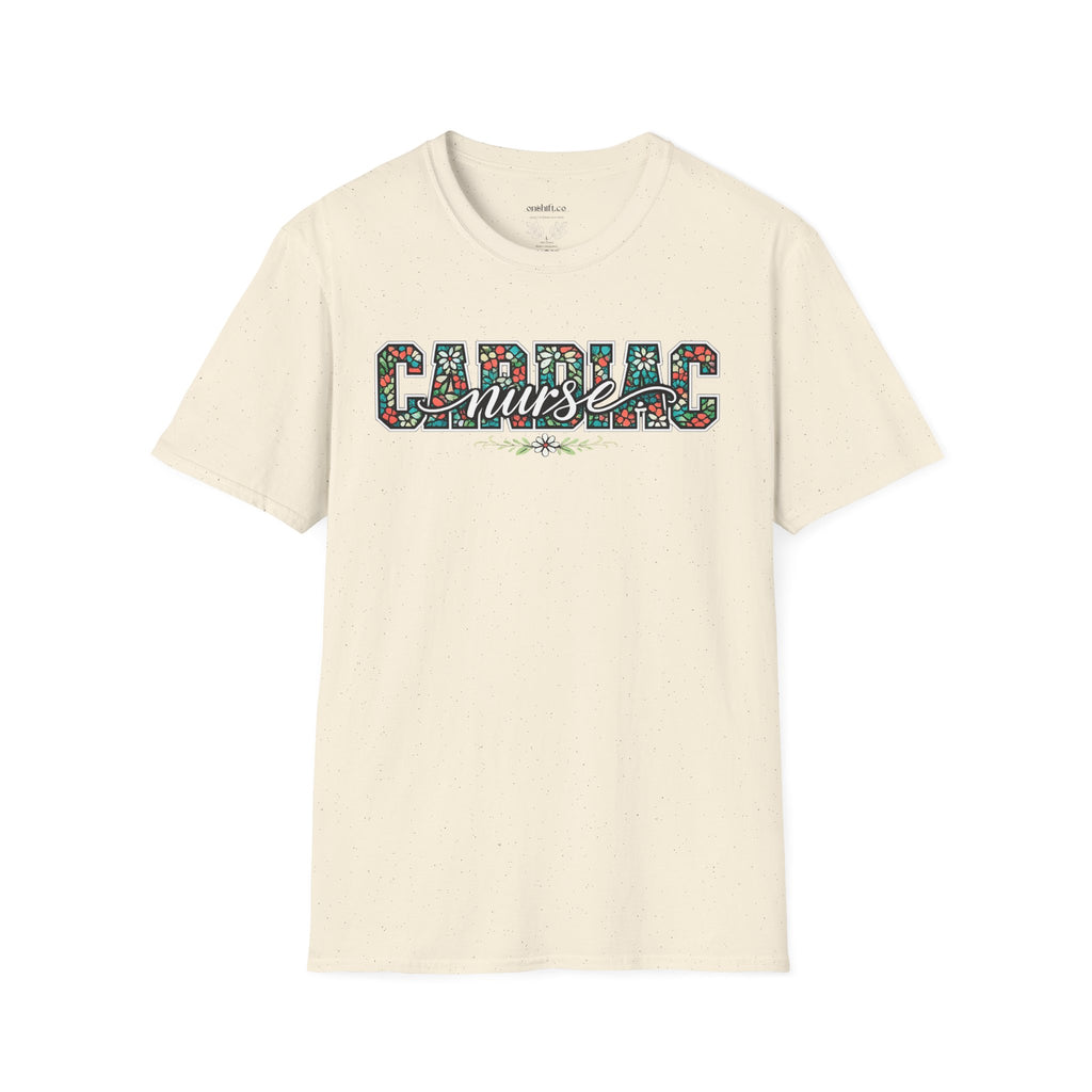 Cardiac Nurse Floral T-Shirt — Heartbeat Medical Gift for Nurses
