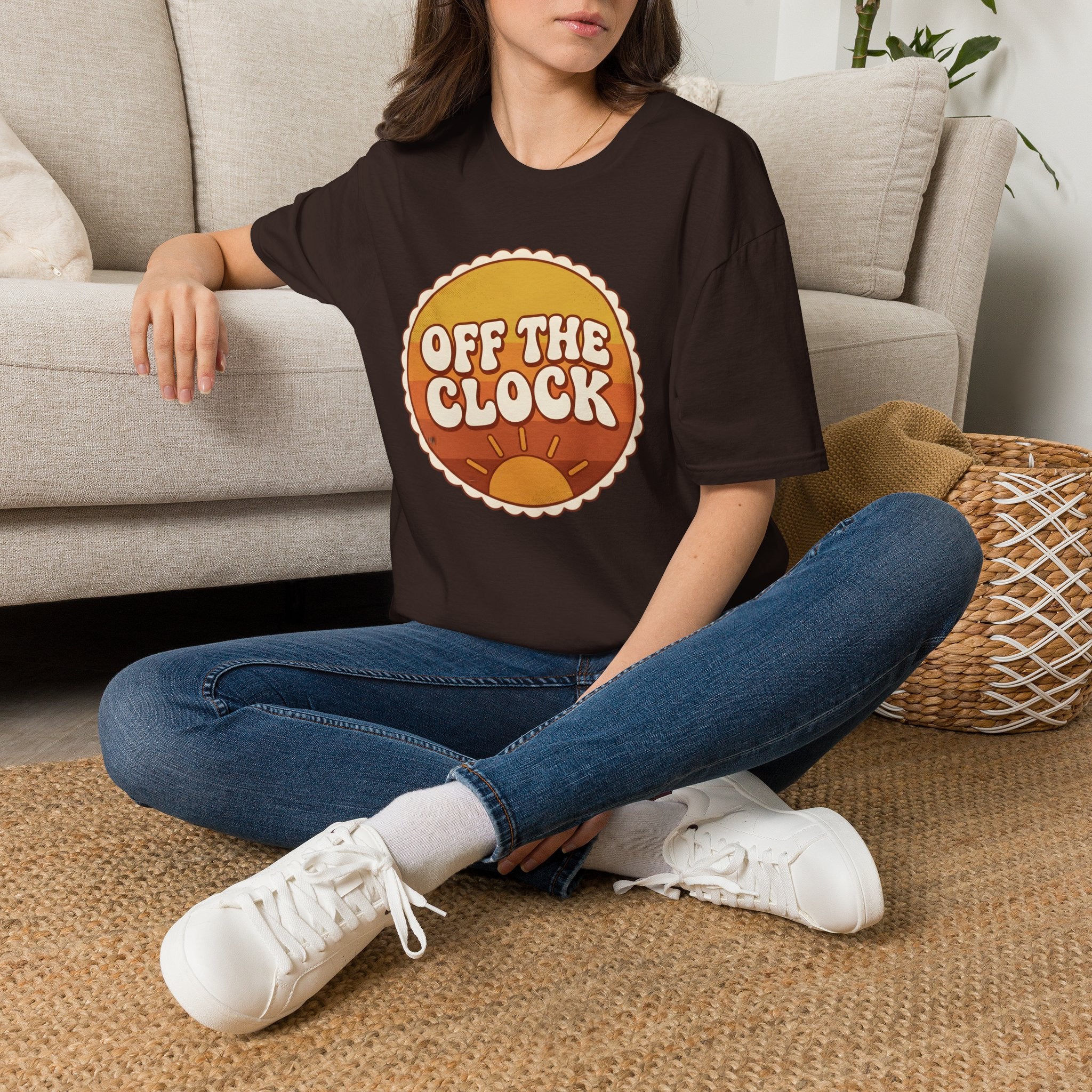 Retro Sunset "Off The Clock" nurse design