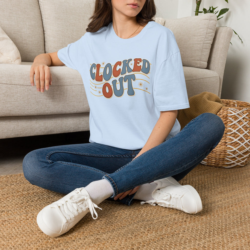Clocked Out Nurse T-Shirt — Retro 70s Vibe