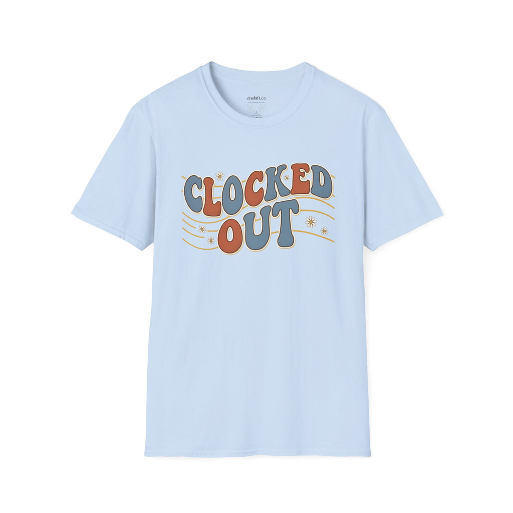Clocked Out Nurse T-Shirt — Retro 70s Vibe