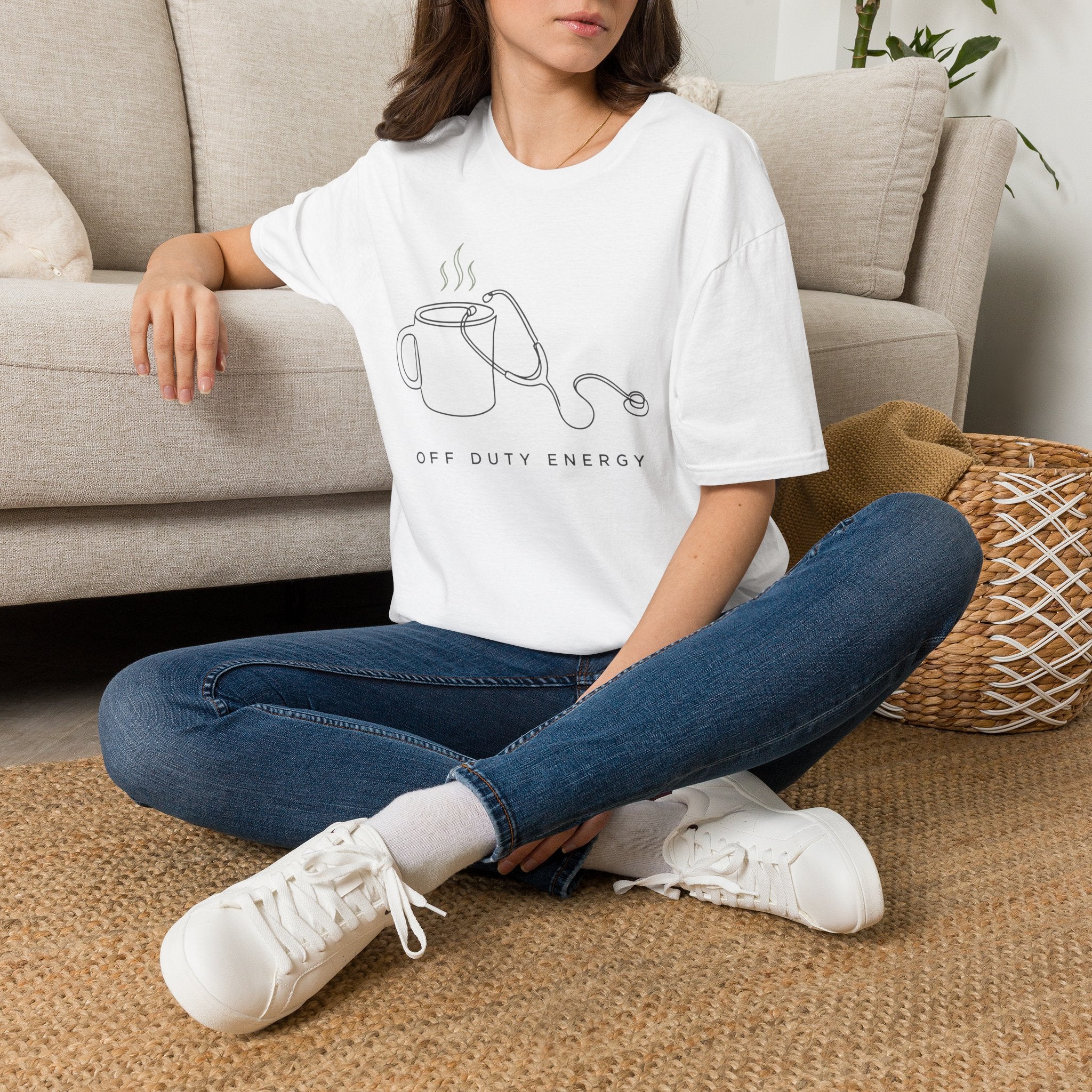 Coffee & Stethoscope Nurse T‑Shirt — Off Duty Energy Tee for Nurses off the clock