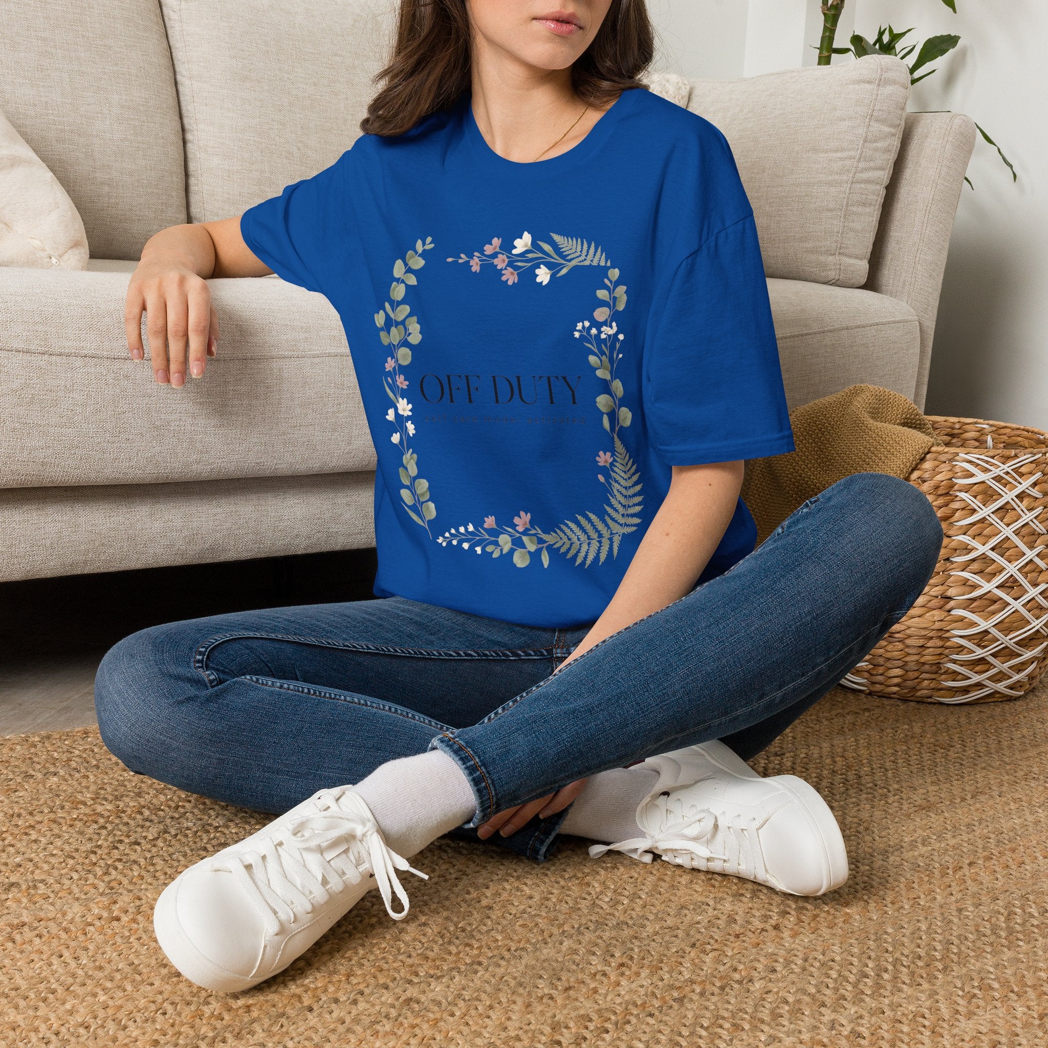 Off Duty Floral NurseT-Shirt — Relaxed Cottagecore Tee