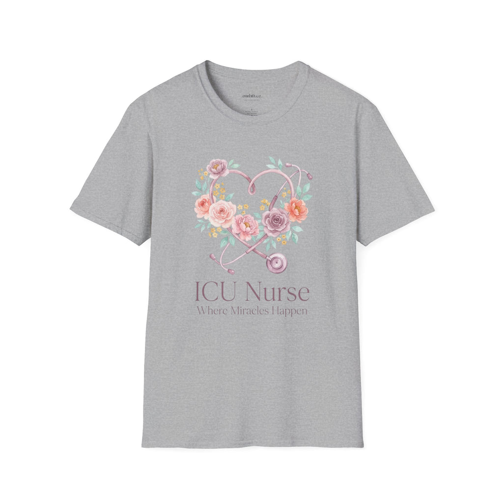 ICU Nurse Floral  T-Shirt