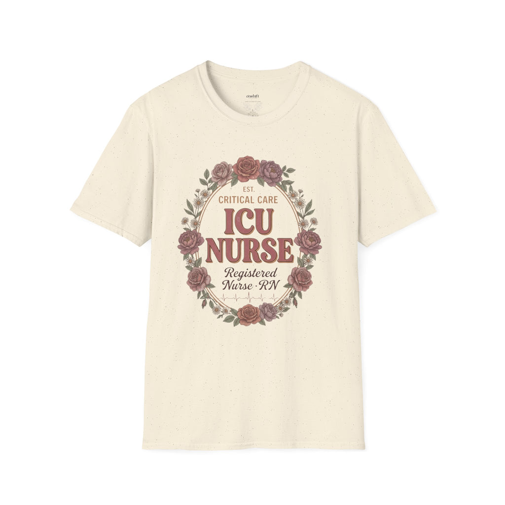 ICU Nurse Floral T-Shirt