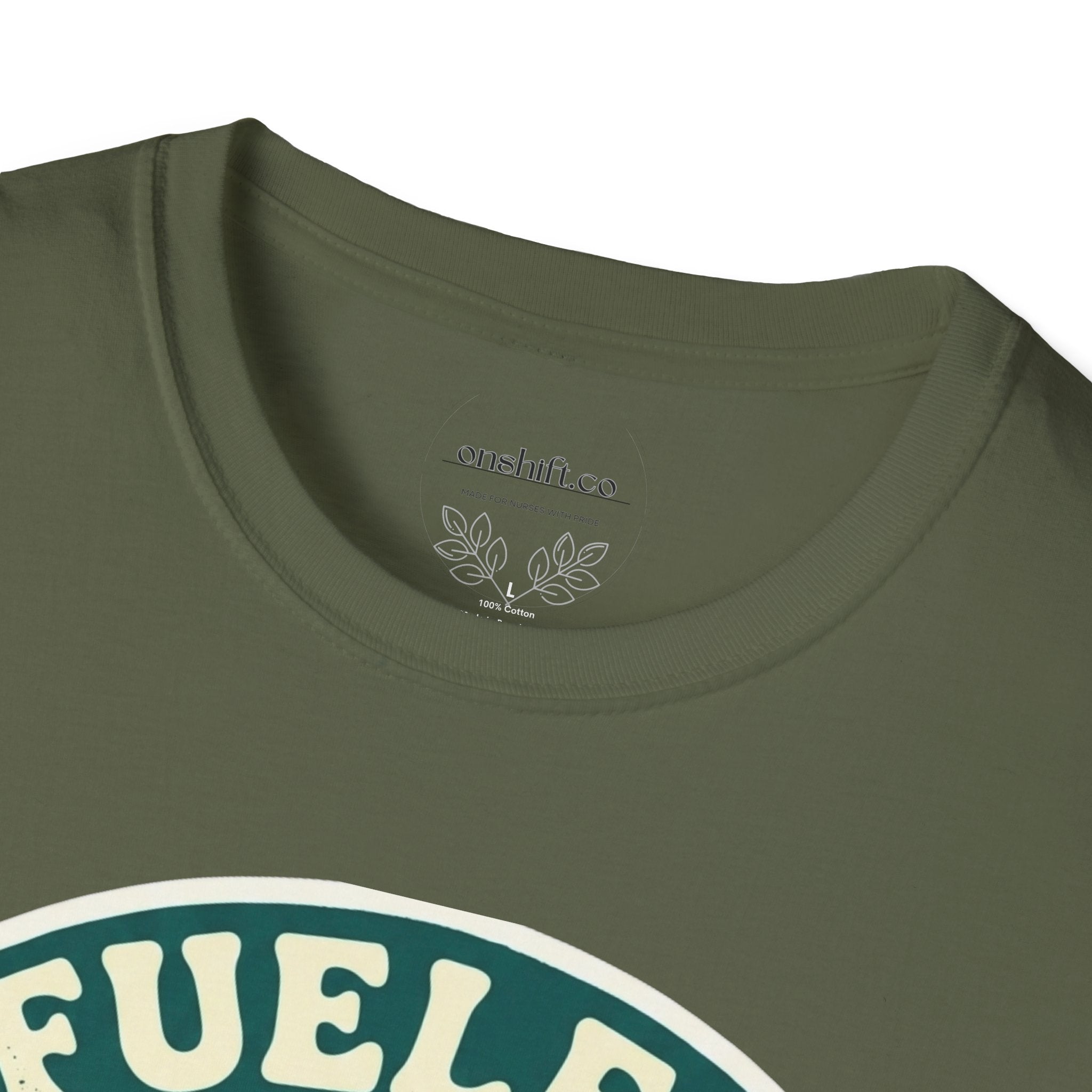 T-shirt Alimenté par le Café et les Soins aux Patients
