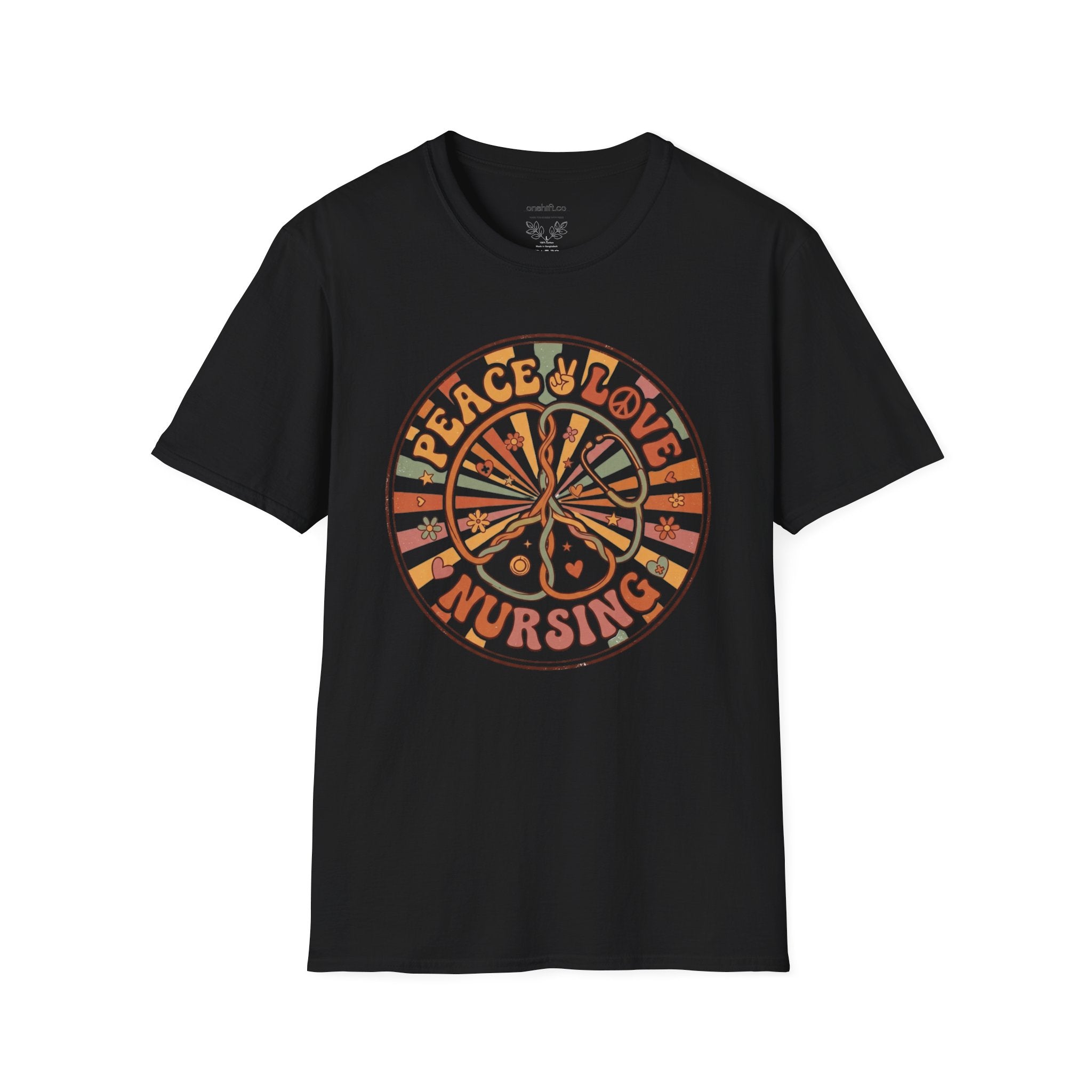 T-Shirt Paix Amour et Soins Infirmiers
