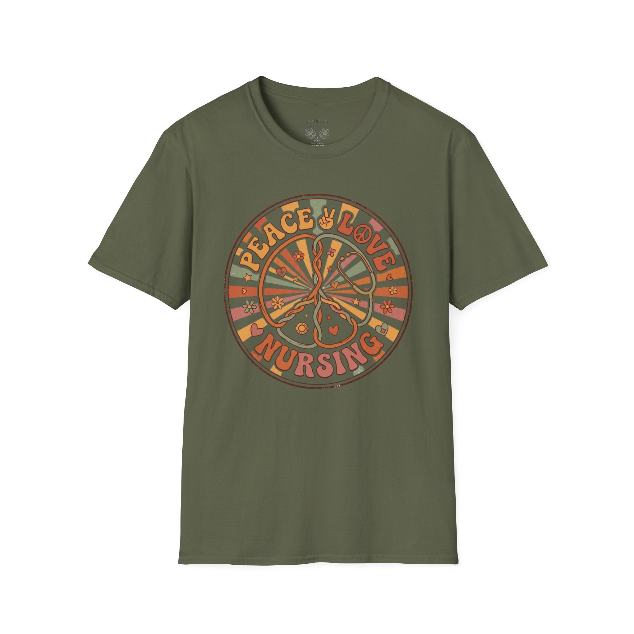 T-Shirt Paix Amour et Soins Infirmiers