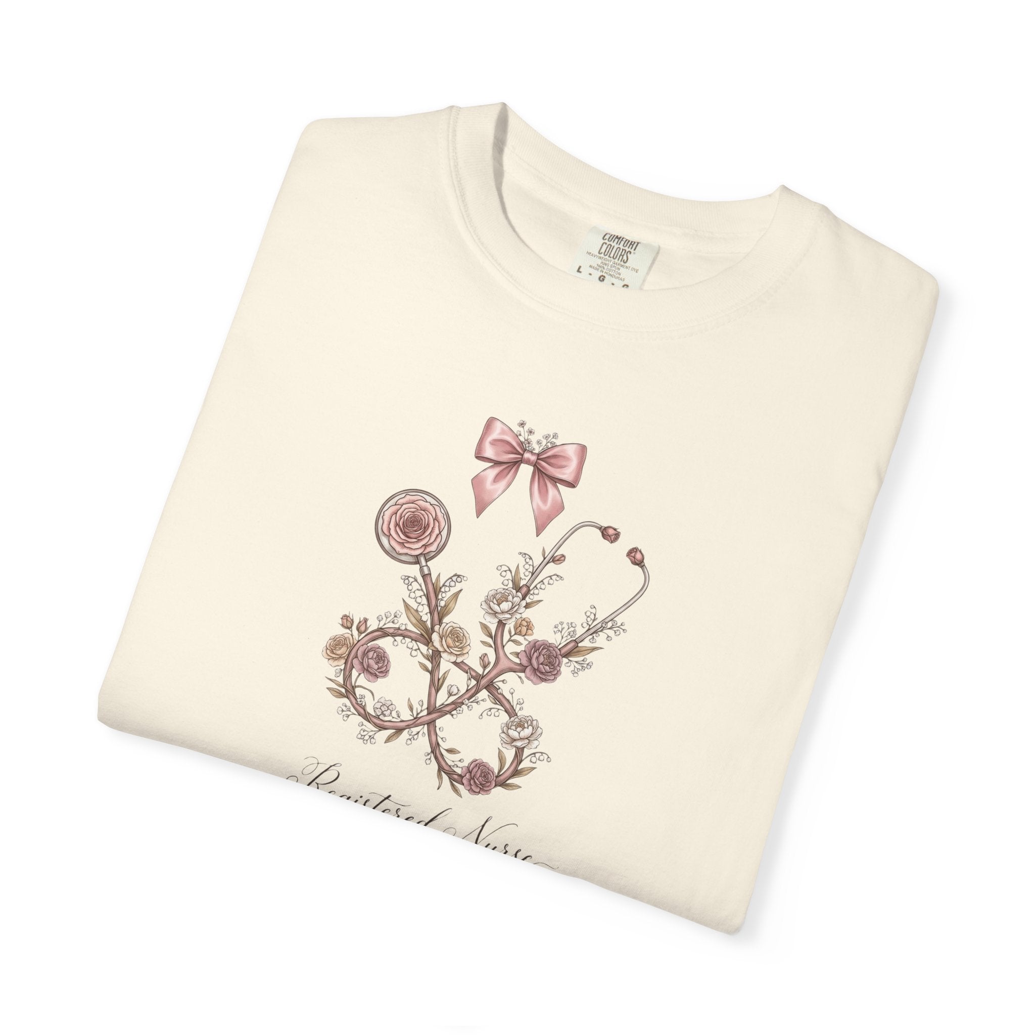 T-shirt floral d'infirmière autorisée