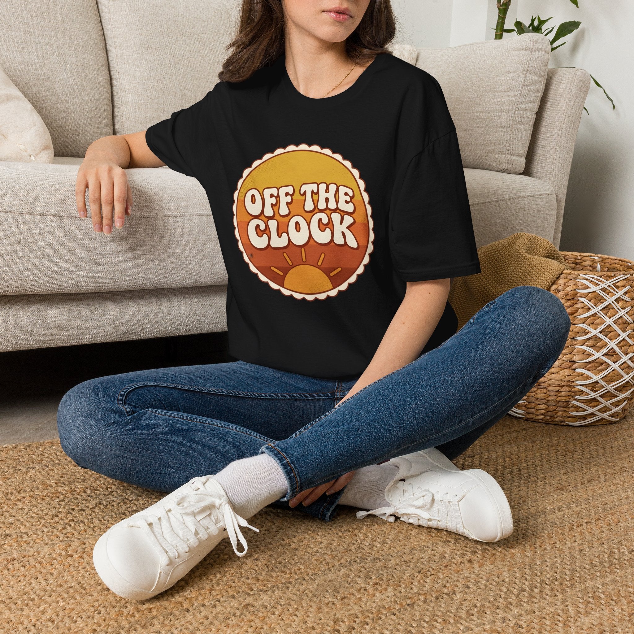 Retro Sunset "Off The Clock" nurse design