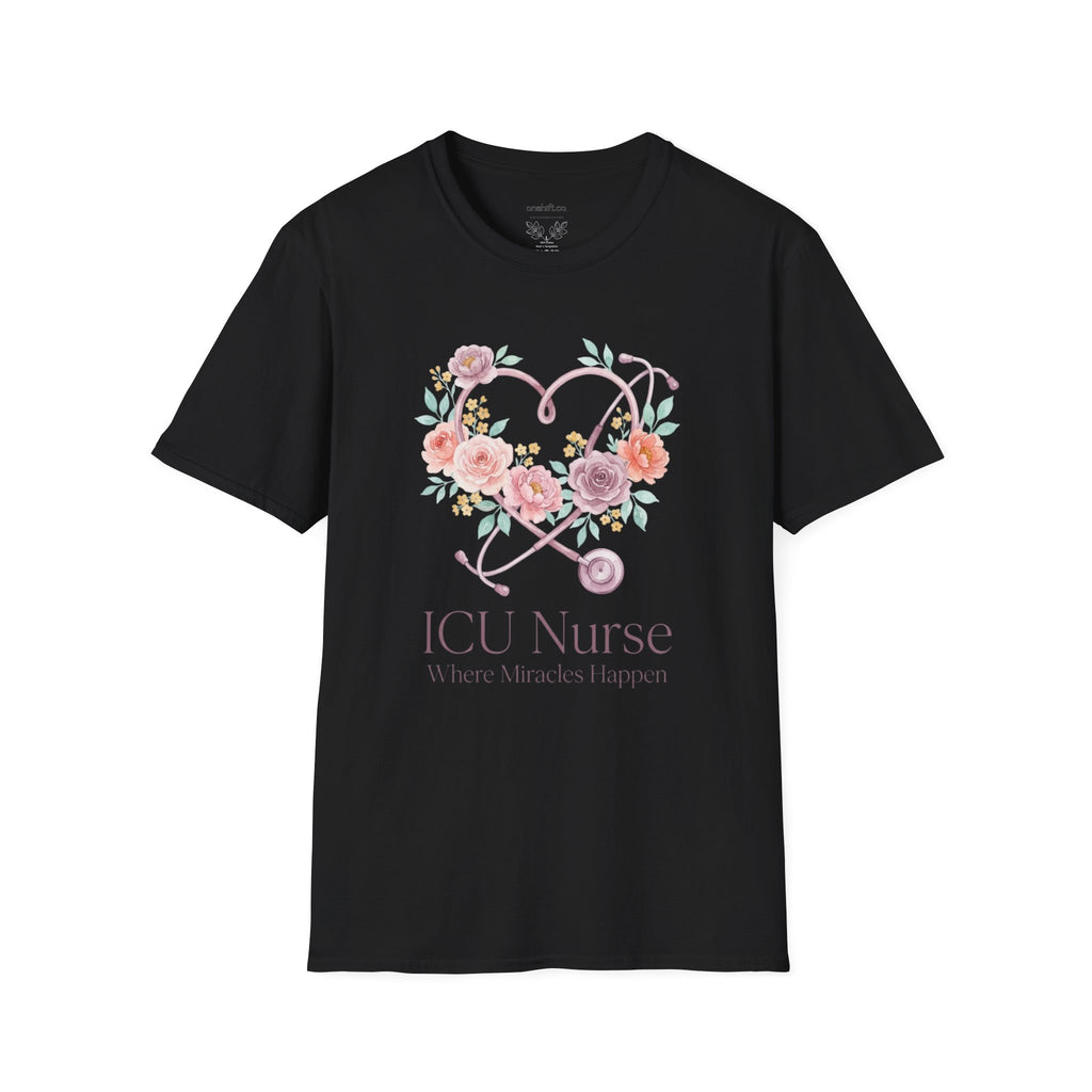 ICU Nurse Floral  T-Shirt