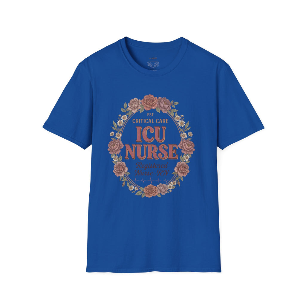 ICU Nurse Floral T-Shirt
