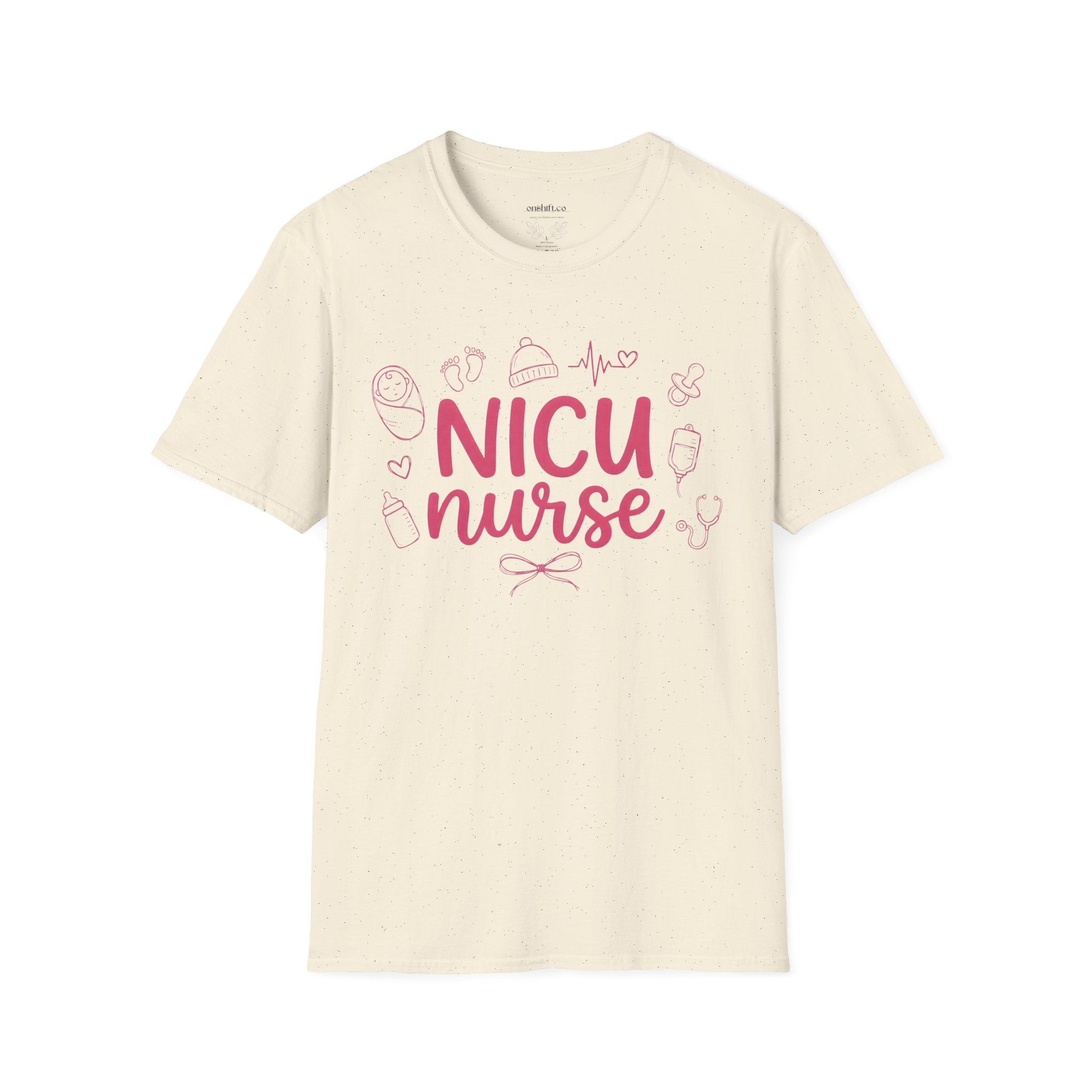 NICU Nurse T-Shirt — Pink Baby Care Tee for NICU Nurses