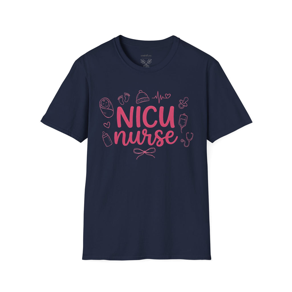 NICU Nurse T-Shirt — Pink Baby Care Tee for NICU Nurses