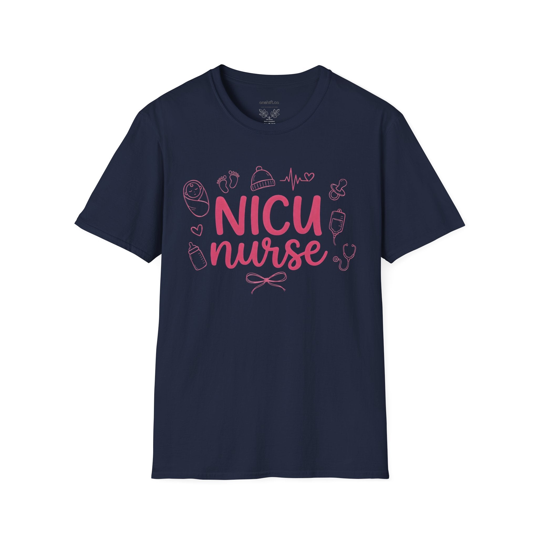 NICU Nurse T-Shirt — Pink Baby Care Tee for NICU Nurses