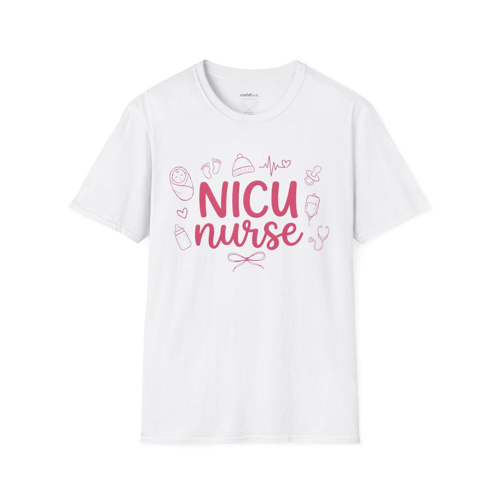 NICU Nurse T-Shirt — Pink Baby Care Tee for NICU Nurses