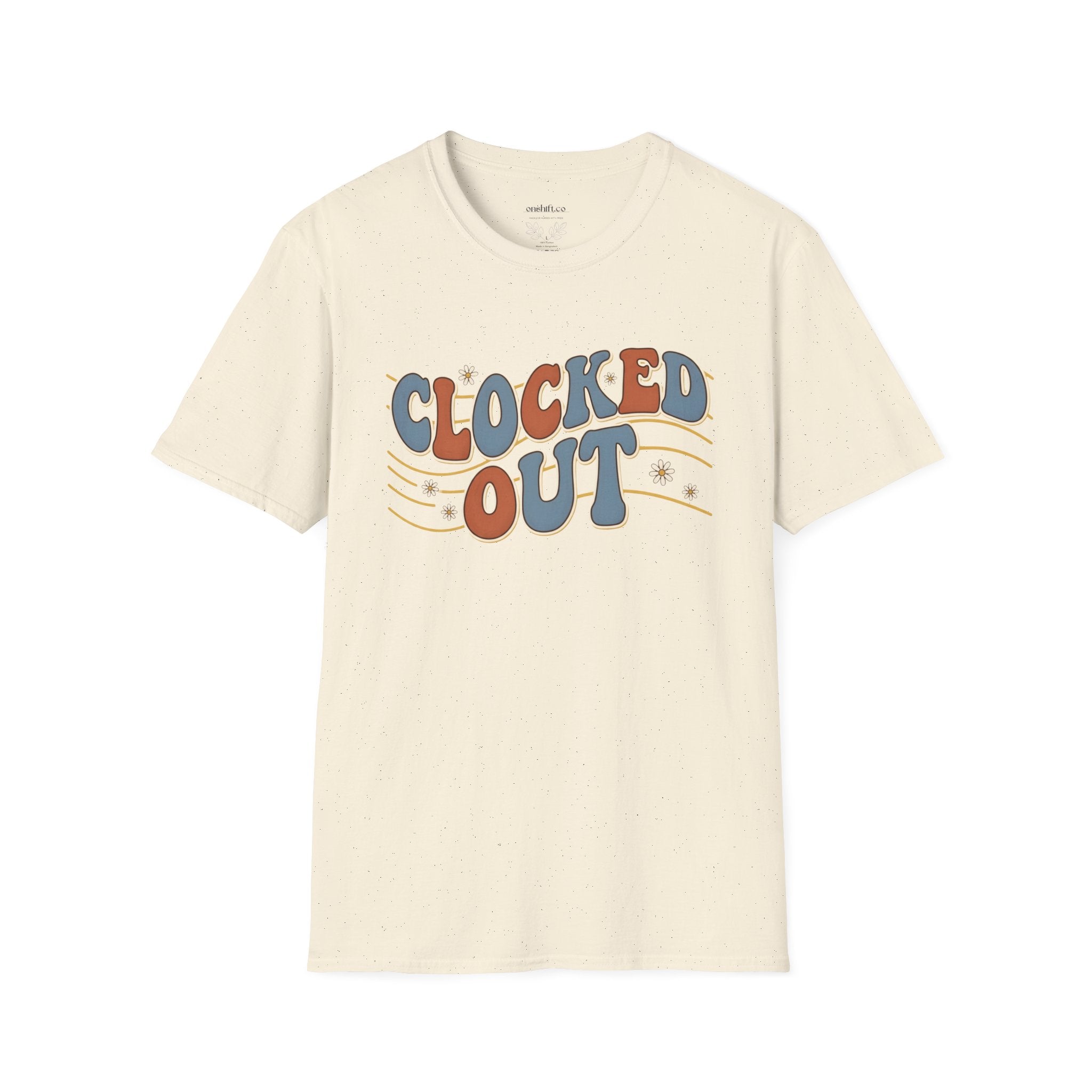 Clocked Out Nurse T-Shirt — Retro 70s Vibe