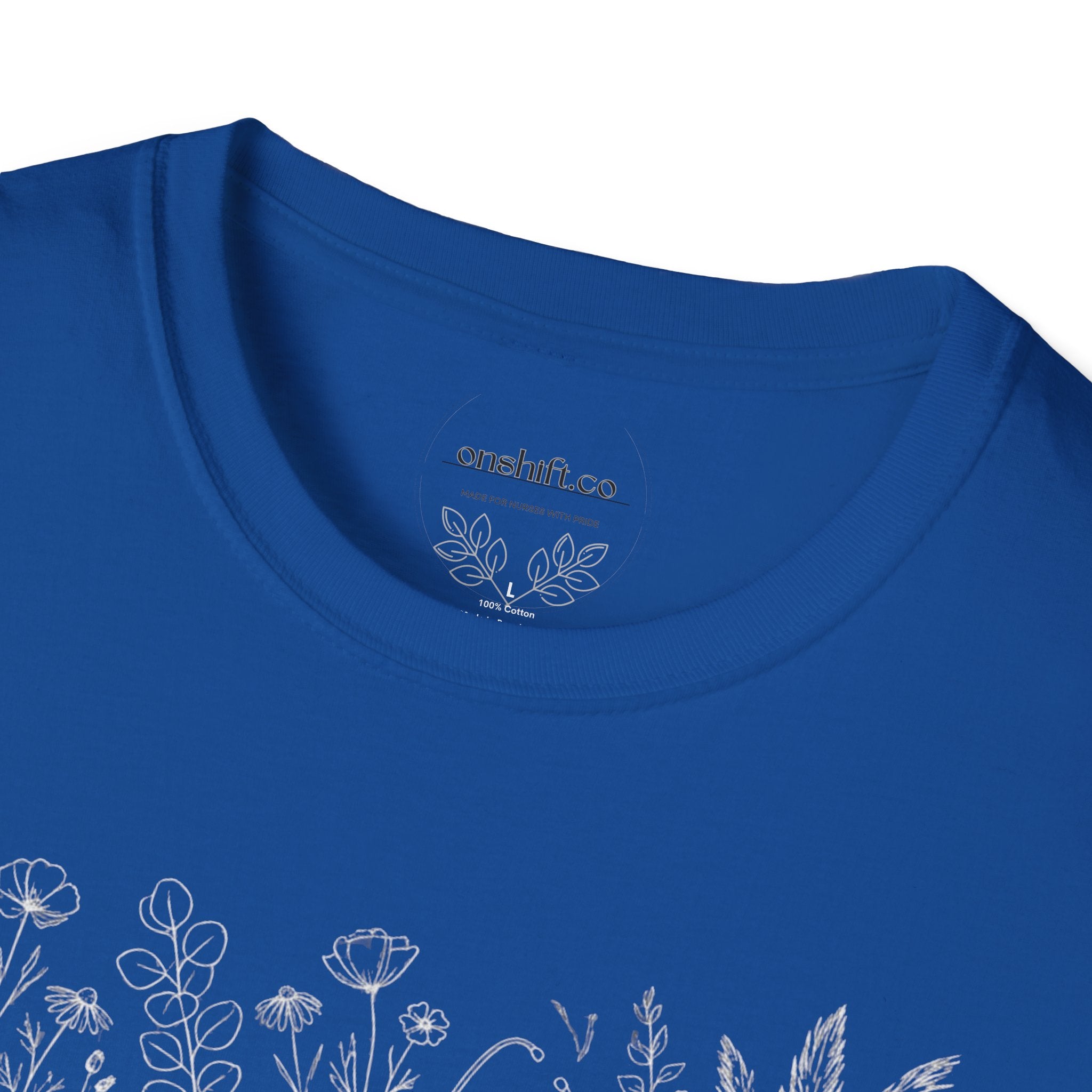 T-shirt d'infirmière en cardiologie à motifs floraux