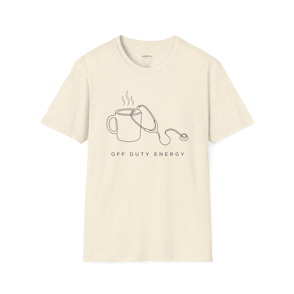 Coffee & Stethoscope Nurse T‑Shirt — Off Duty Energy Tee for Nurses off the clock