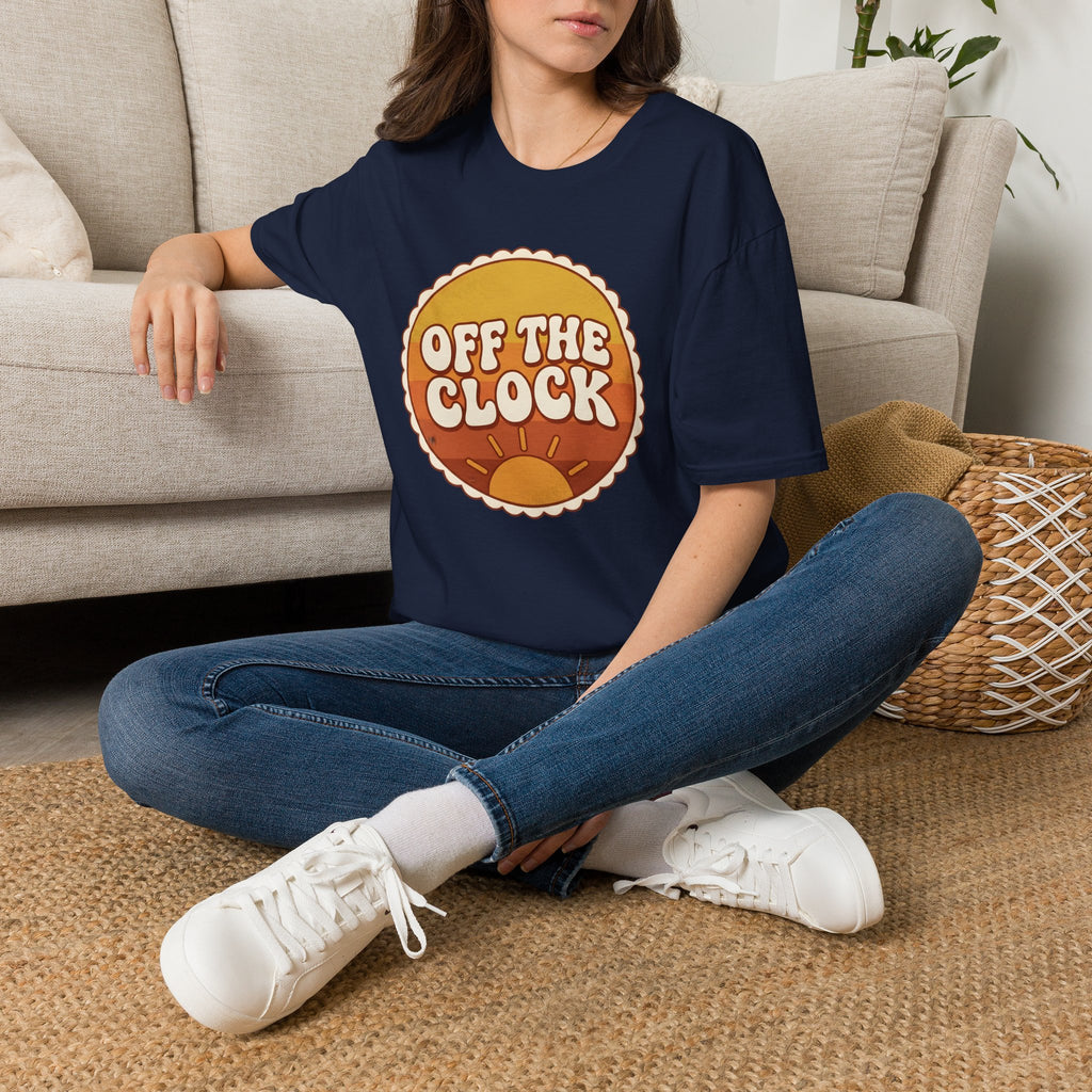Retro Sunset "Off The Clock" nurse design