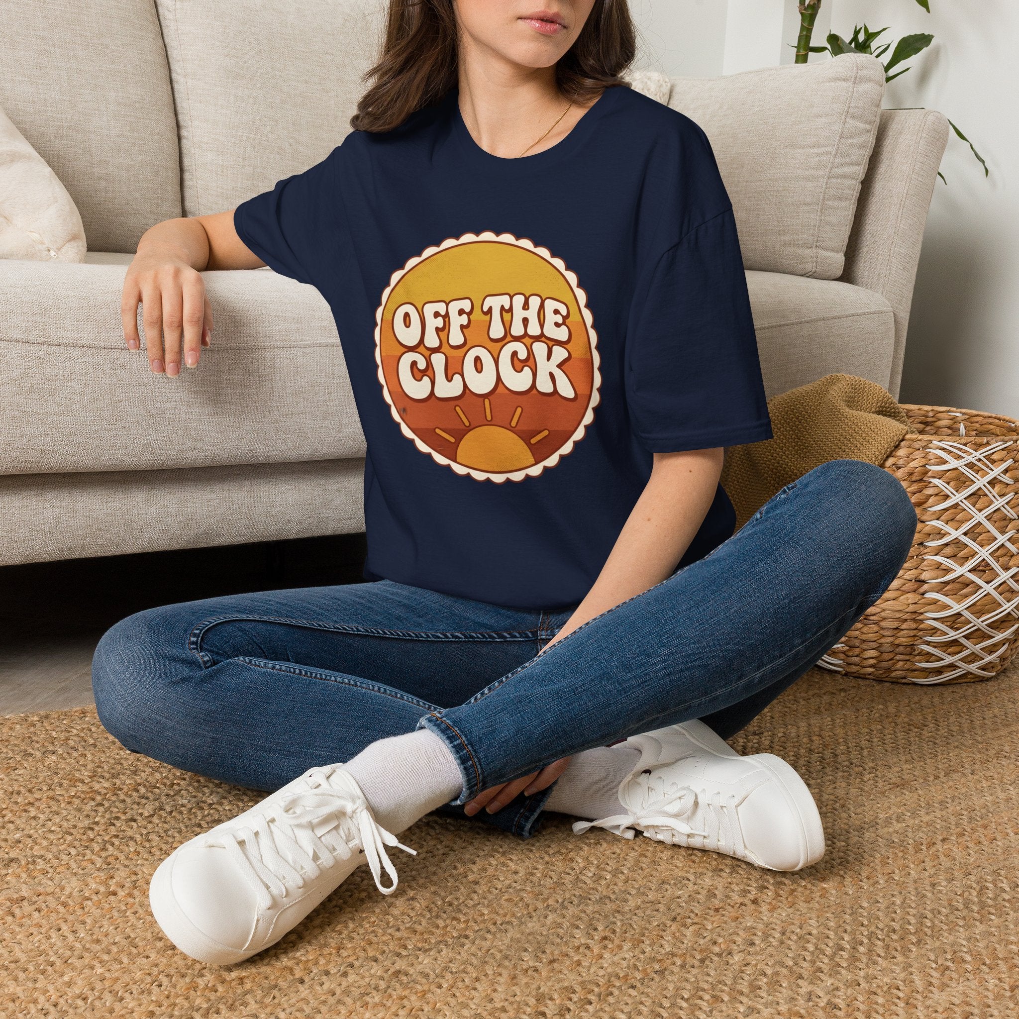 Retro Sunset "Off The Clock" nurse design