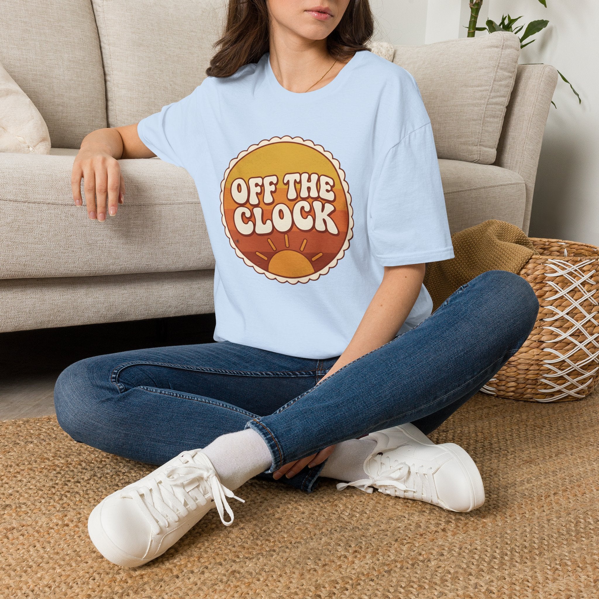Retro Sunset "Off The Clock" nurse design