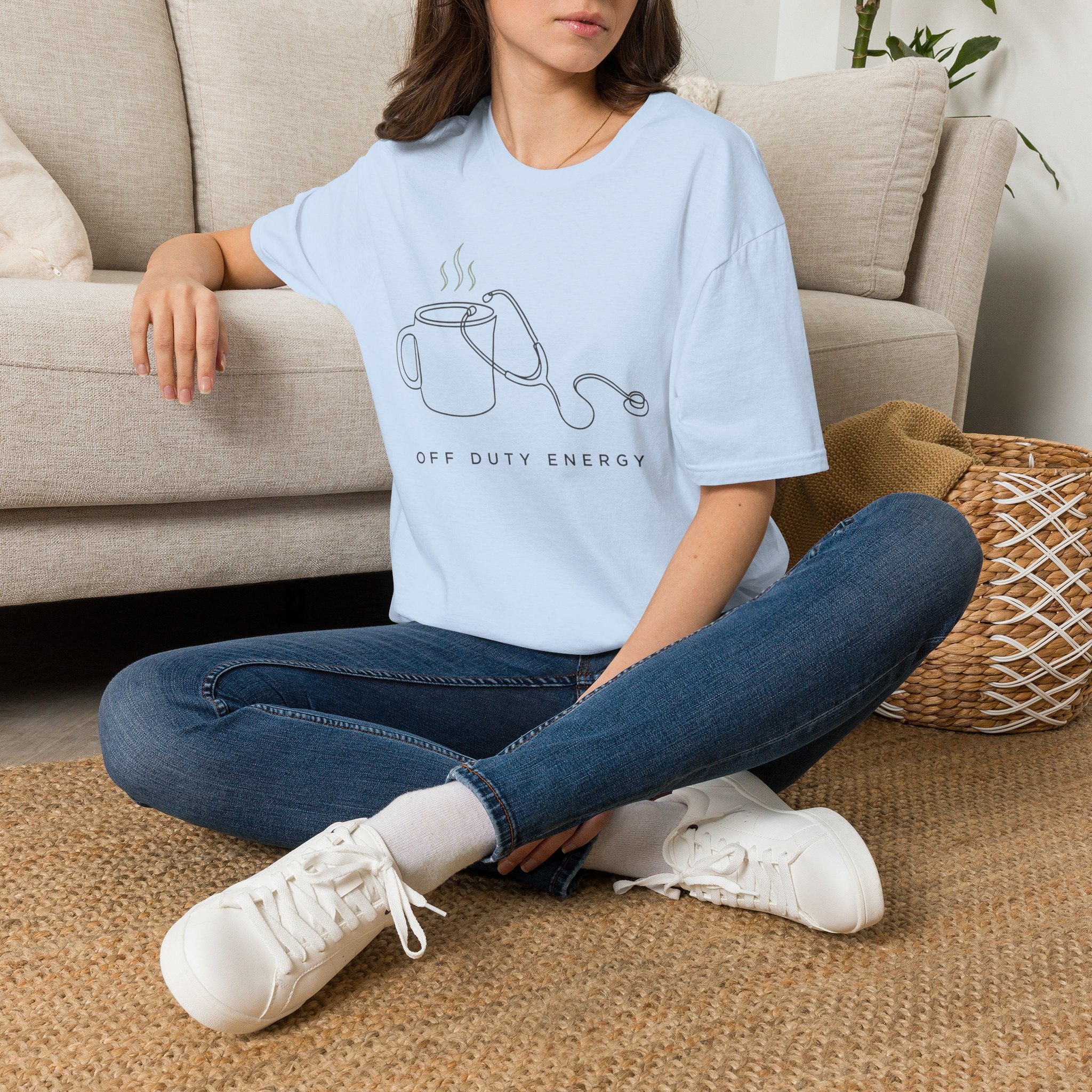 Coffee & Stethoscope Nurse T‑Shirt — Off Duty Energy Tee for Nurses off the clock