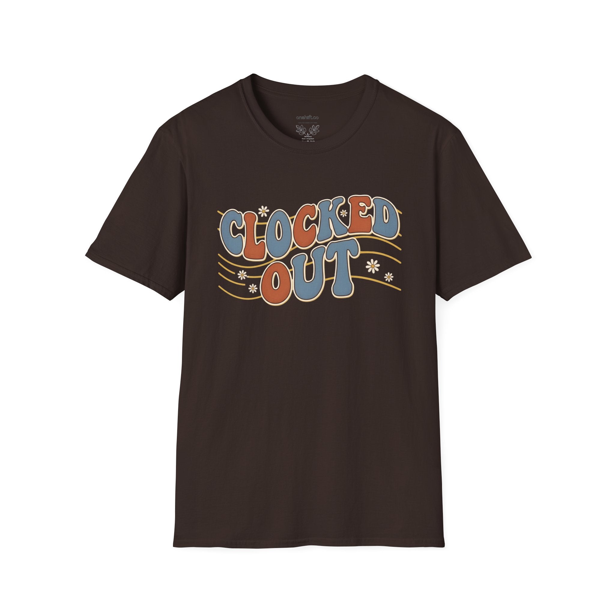 Clocked Out Nurse T-Shirt — Retro 70s Vibe